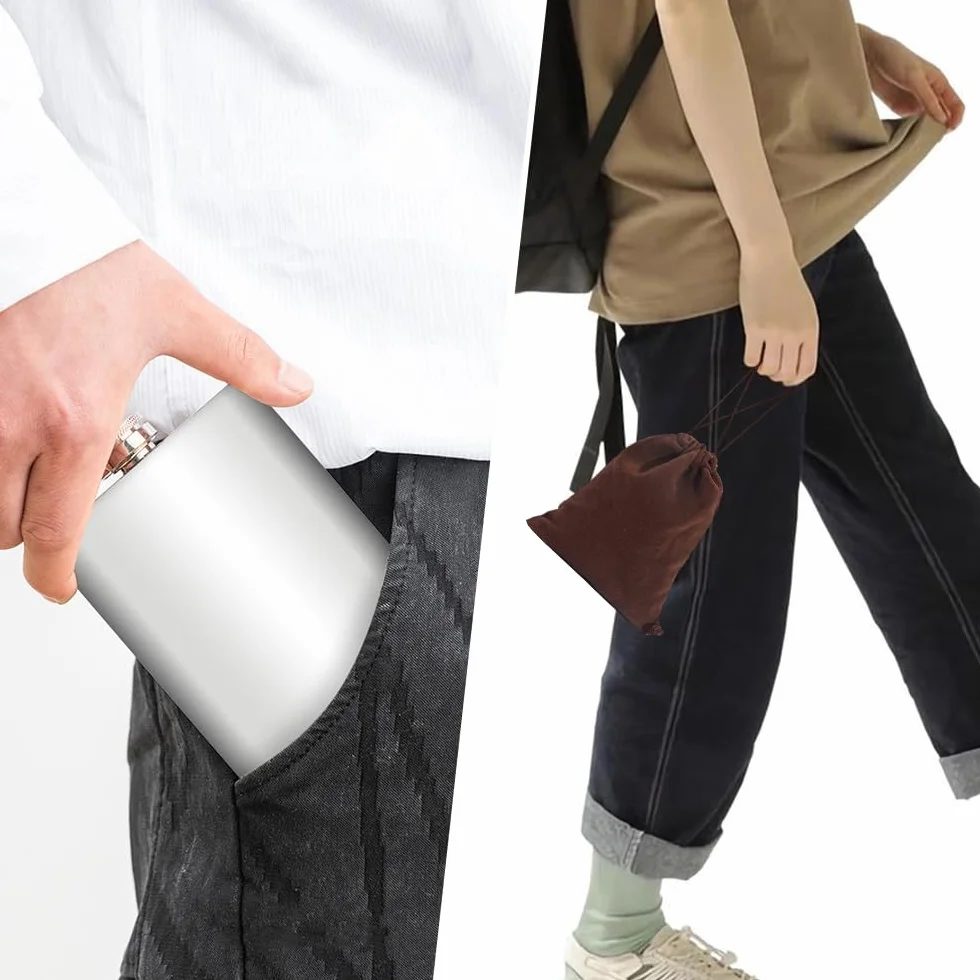 Piersiówka ze stali nierdzewnej, 2 sztuki, 227 ml, piersiówka mała, z 2 lejkami ze stali nierdzewnej, szczelna, nierdzewna, Hip Flask, 2 sztuki