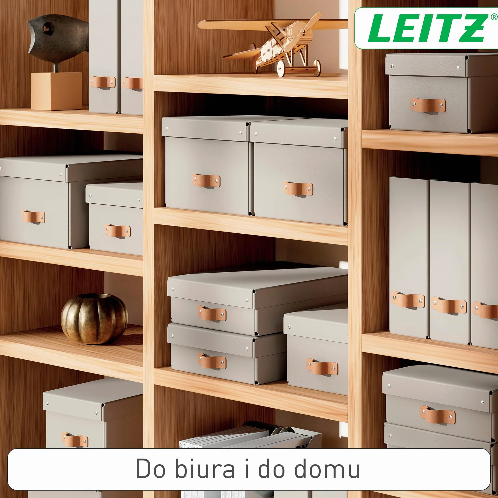 Organizer na Dokumenty Leitz Puro – Zestaw 2x Stojak na Gazety A4, Kompatybilnych z Regałami Modułowymi i Półkami, Pomieści 900 Arkuszy (80 g/m²), 10 x 26 x 31 cm, Beżowy