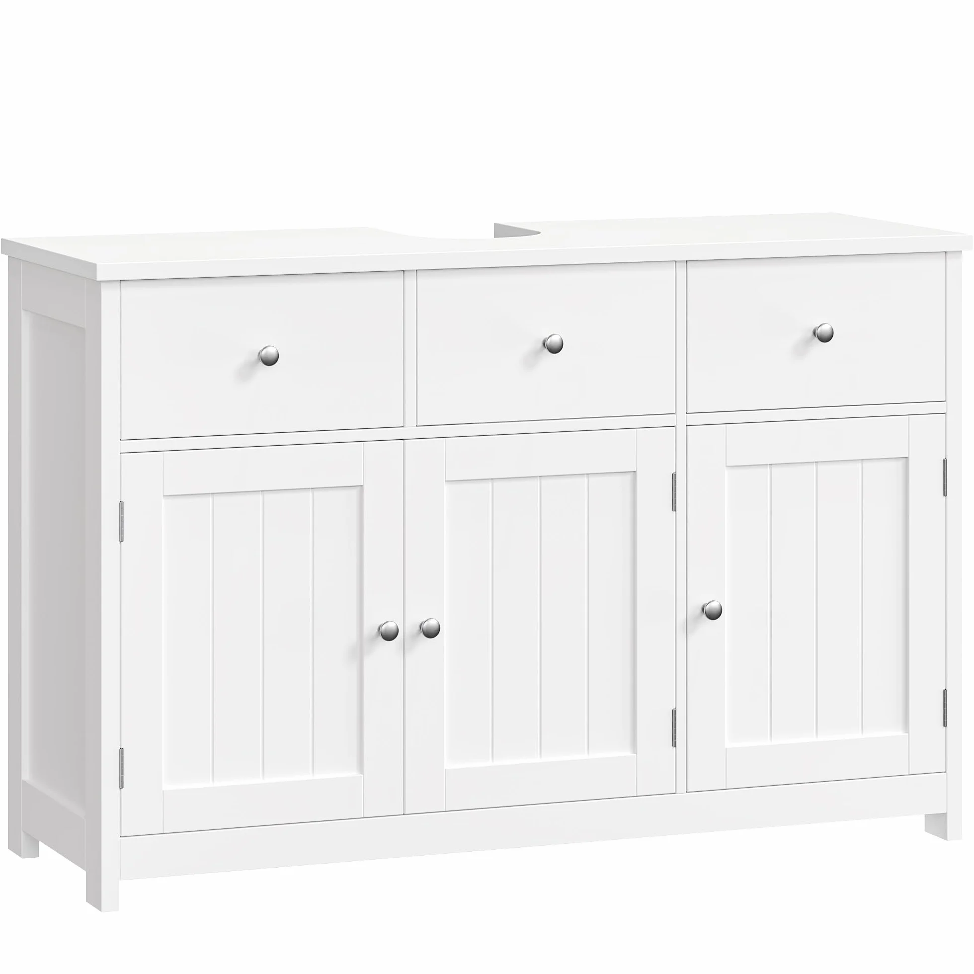 FOREHILL Szafka pod umywalkę 100 cm 3 drzwi 2 szuflady biała 100x30x61 cm