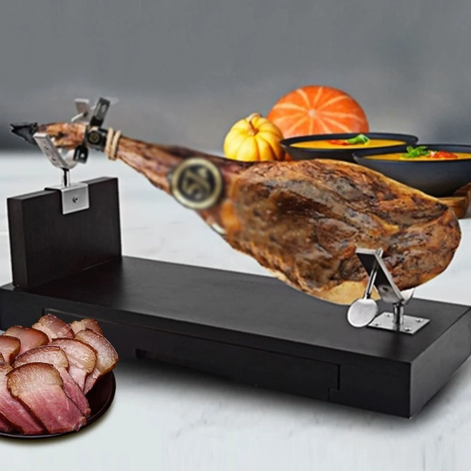 Uchwyt na szynkę, stojak na szynkę, na imprezę przy grillu w kuchni, restauracji, domu, akcesoria kuchenne do mocowania szynki