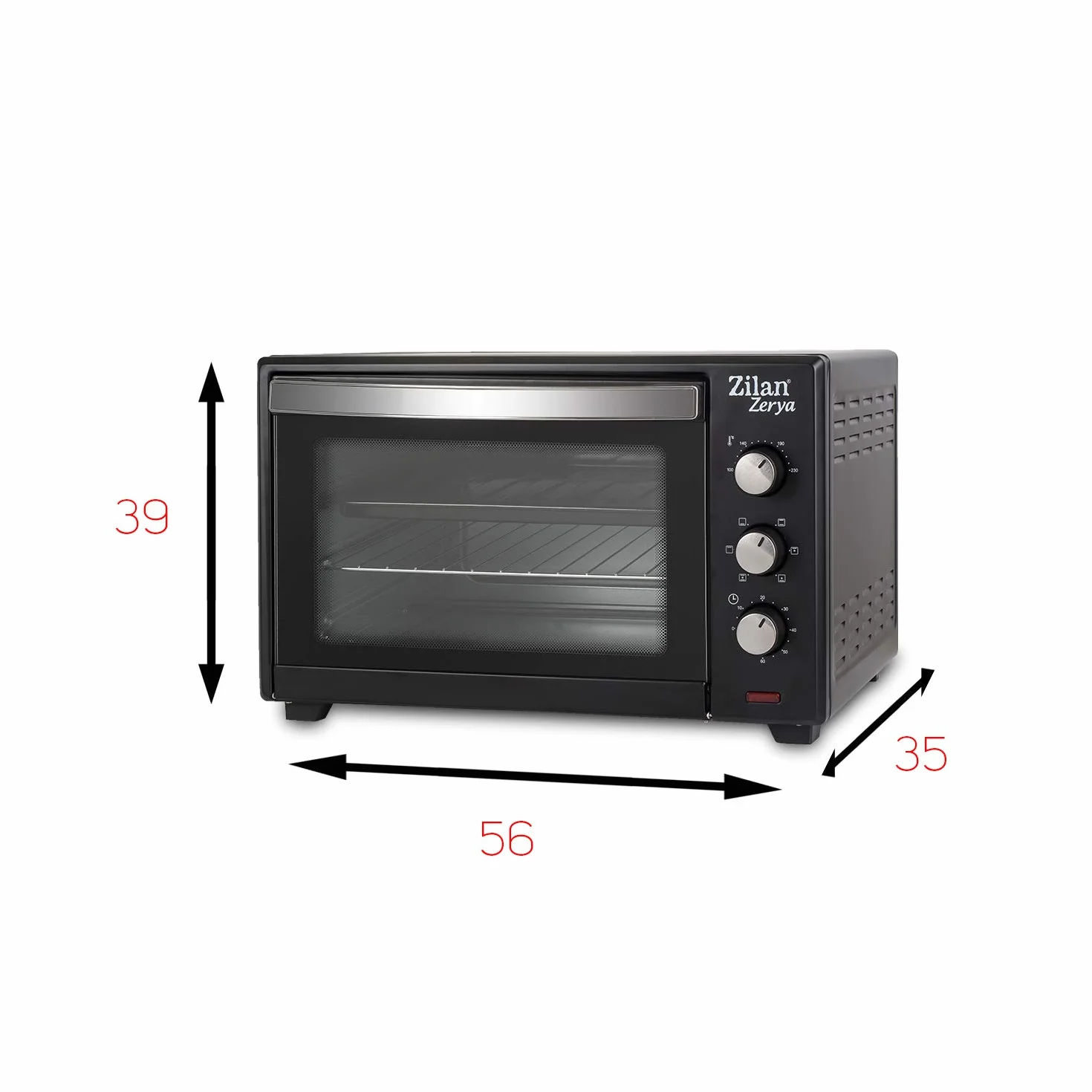 Zilan, elektryczny piec konwekcyjny Zerya, wielofunkcyjny 45L, programowalny 230°, timer 60 min, automatyczne wyłączanie, 2000 W