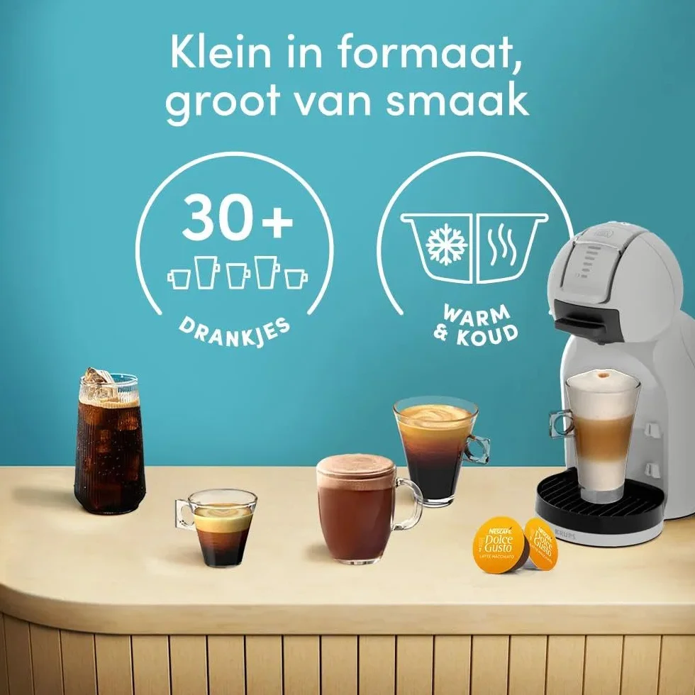 Krups Nescafé KP123BAS Dolce Gusto MiniMe, Automatyczny ekspres do kawy na strączki, 15 bar pod ciśnieniem, Pojemność 0,8 l, Kompaktowy, Automatyczne zatrzymywanie, Czarny