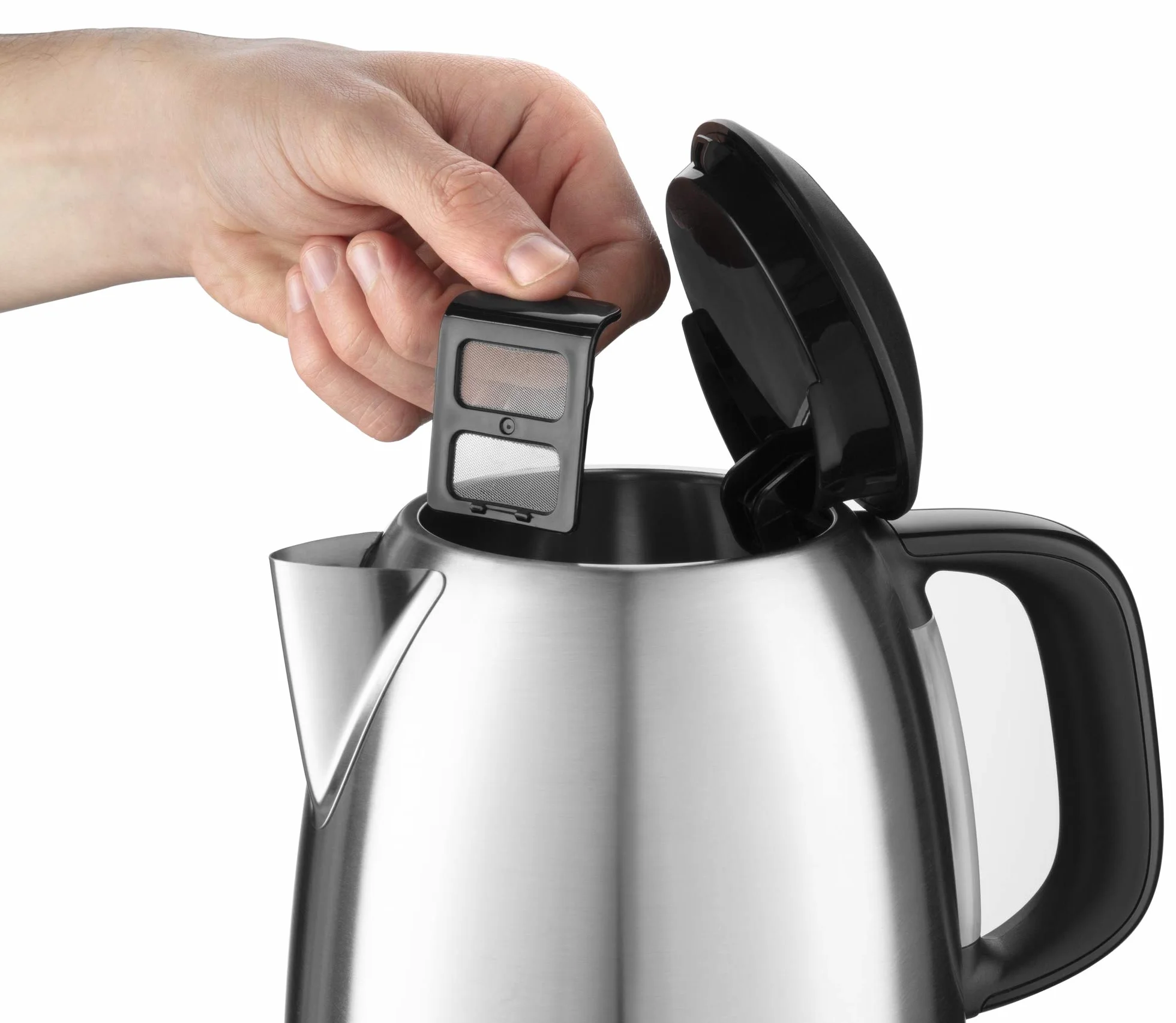 Russell Hobbs czajnik elektryczny, wymienny filtr antywapienny, kontroler strix, strefy szybkiego gotowania, mały czajnik podróżny, pojemność 1l, moc 2400W, czarny, Adventure 24991-70