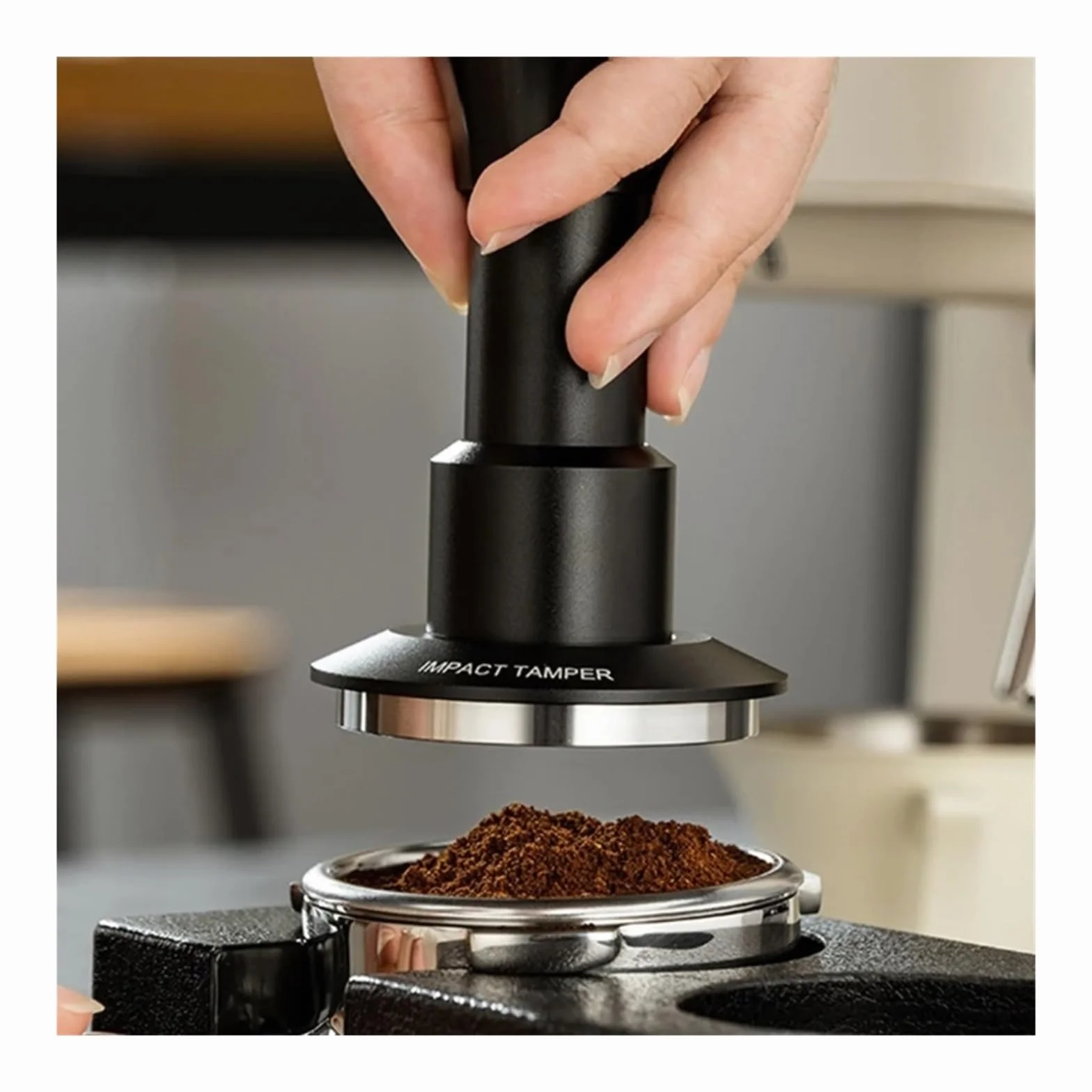 Młotek Do Kawy Mielonej Ze Stali Nierdzewnej O Jednolitym Nacisku, Praktyczny Młotek Do Kawy, Kompatybilny Z Włoskim Młotkiem Do Espresso O Wymiarach 5,1 X 11 Cm / 2,01 X 4,33 Cala(53mm)