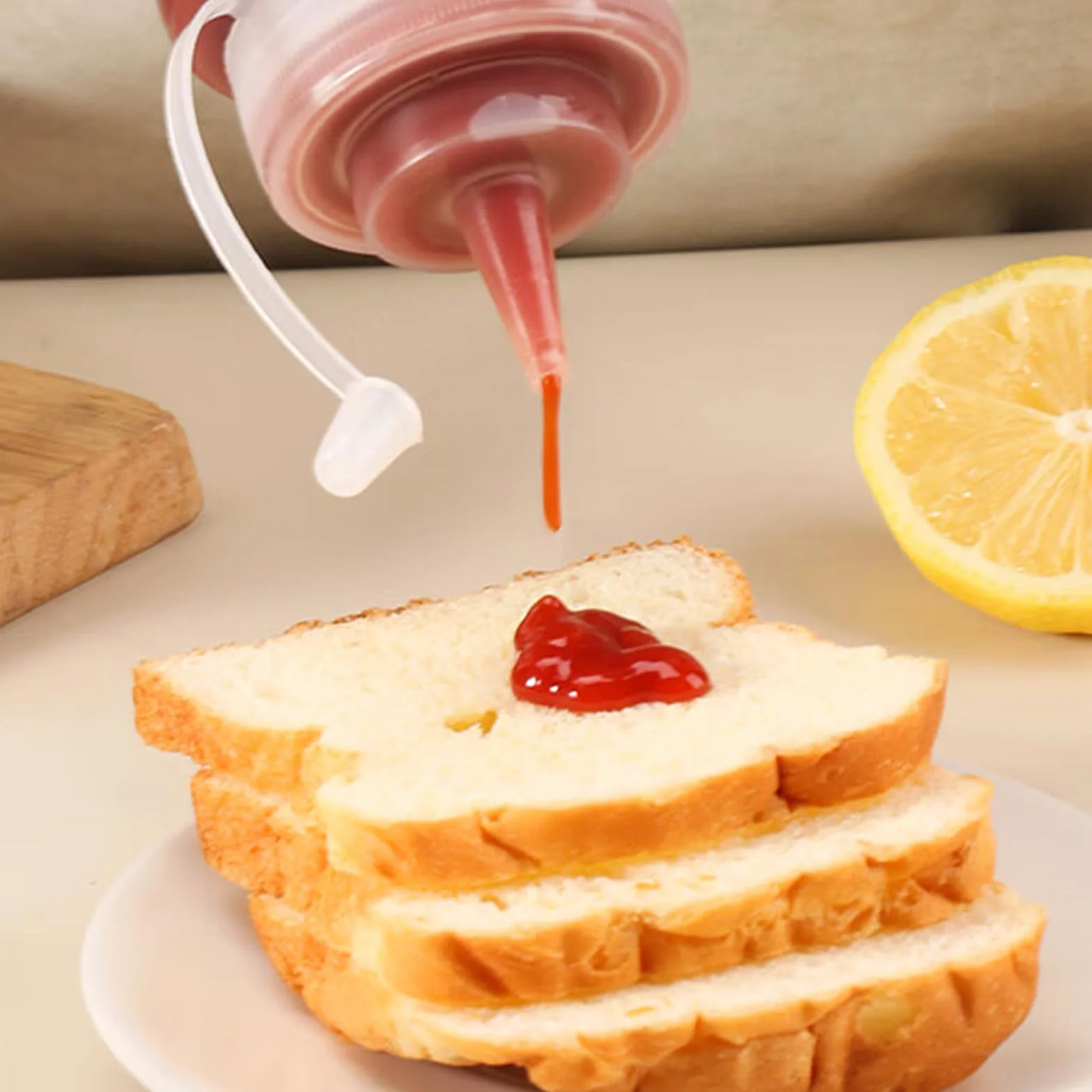 Butelka do wyciskania, 8 sztuk, 250 ml, plastikowa butelka do wyciskania z nakrętkami, bez BPA, do malowania, pieczenia, keczupu, ostrego sosu, oliwy z oliwek, butelka na sos