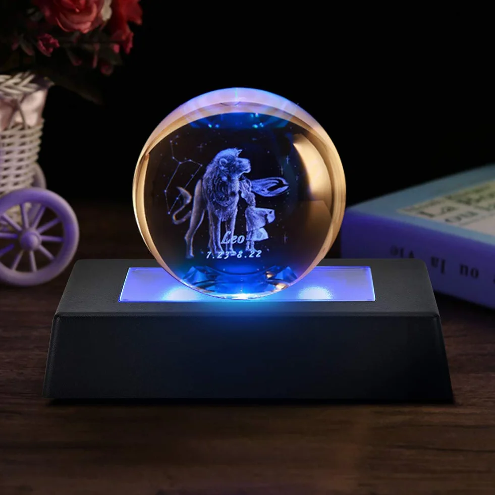 Podstawa świetlna LED, kolorowa, zmieniająca się lampa Luminous Display Stand Posągi 3D Crystal Glass Ball Art Plate Holder z kablem USB