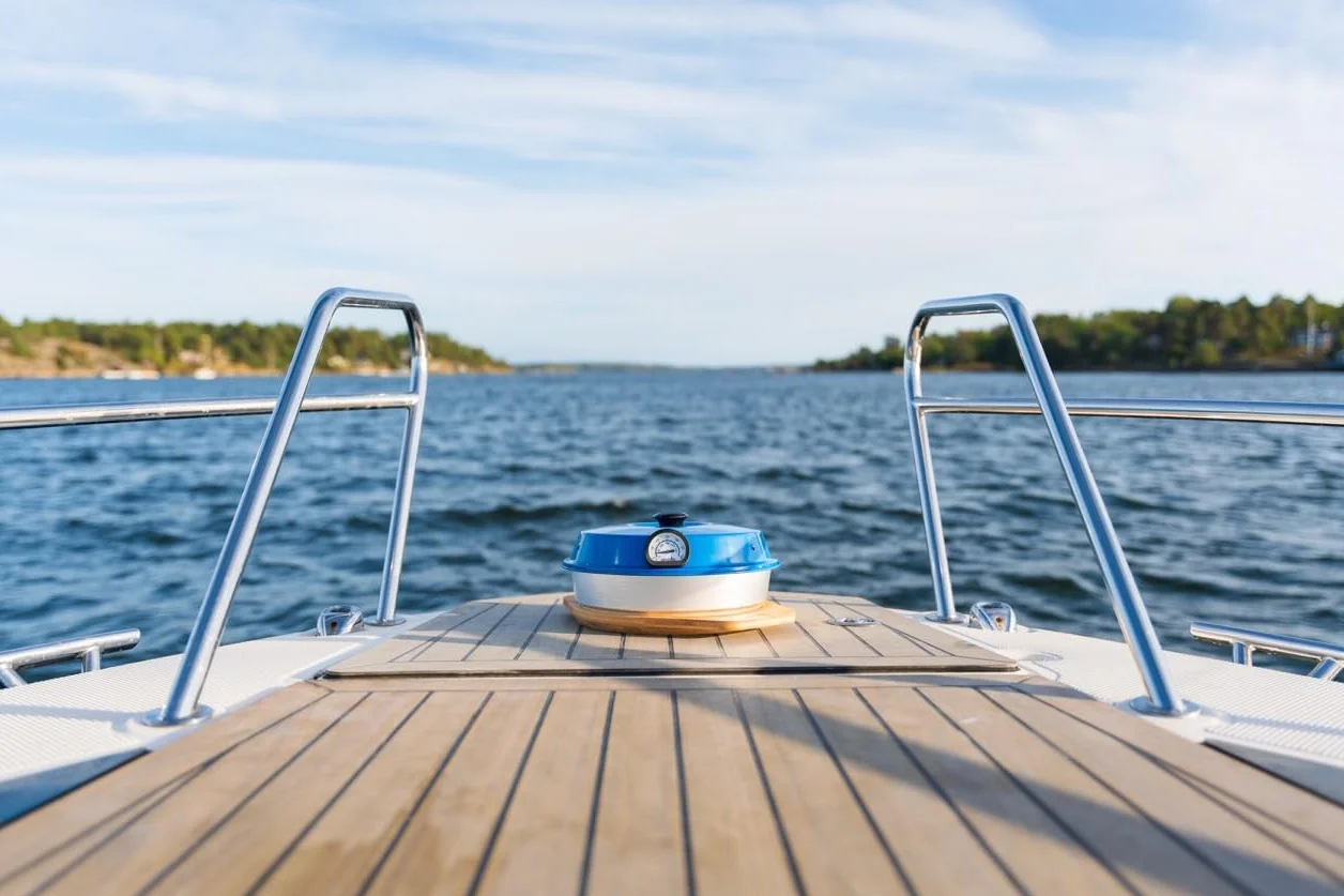 Omnia Zestaw Marine Classic 2 l z niebieską pokrywką, forma silikonowa, kratka do piekarnika i termometr