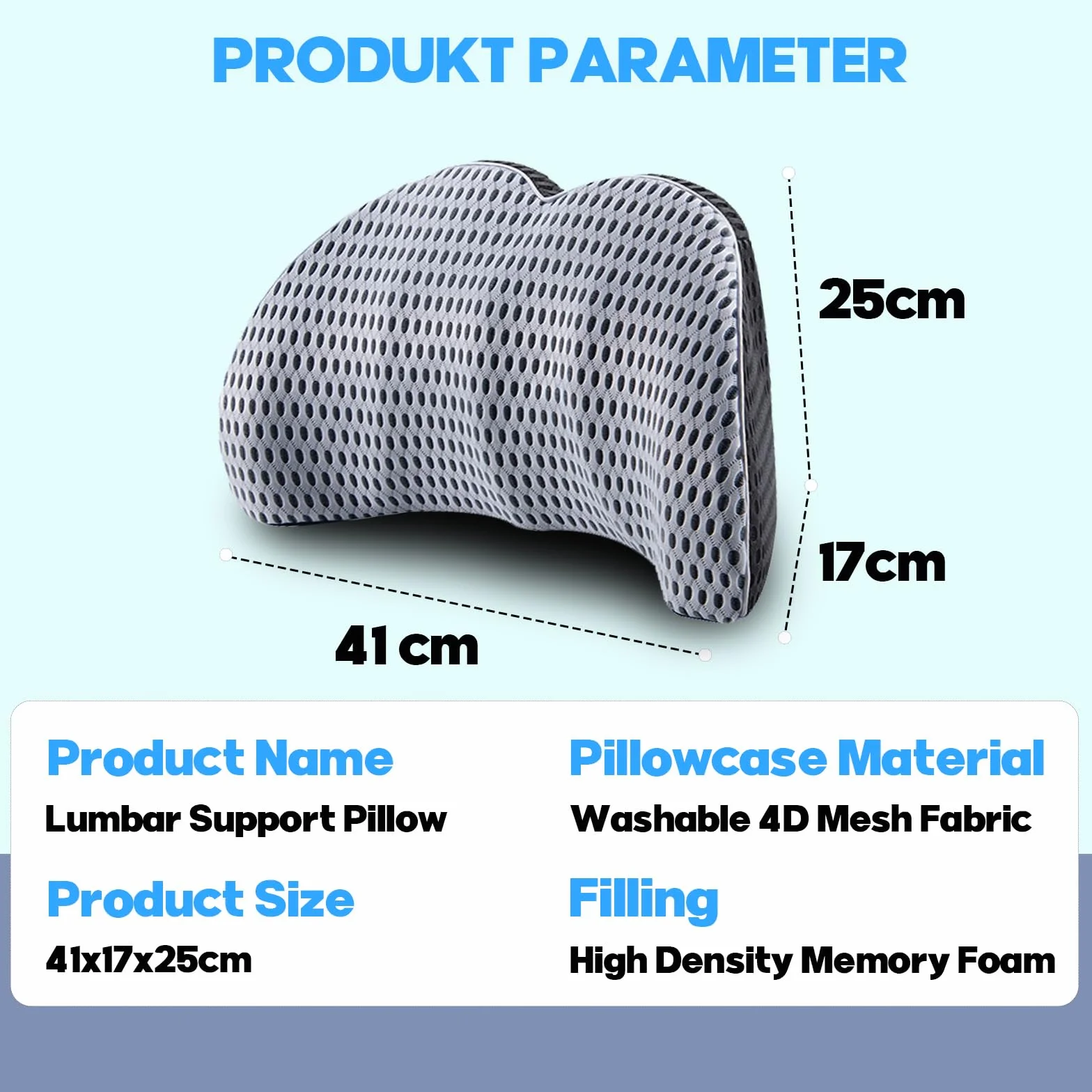 Poduszka pod lędźwie ergonomiczna pianka z pamięcią kształtu do fotela samochodowego i biurowego