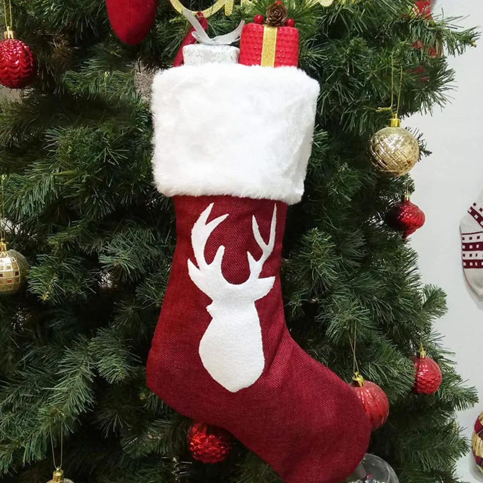 Skarpeta bożonarodzeniowa duży rozmiar, 2 szt., buty świąteczne, torba na prezent, kreatywny, Mikołaj, bałwan, dekoracja bożonarodzeniowa, torba na imprezę, Sylwestra, Wigilię Bożego Narodzenia