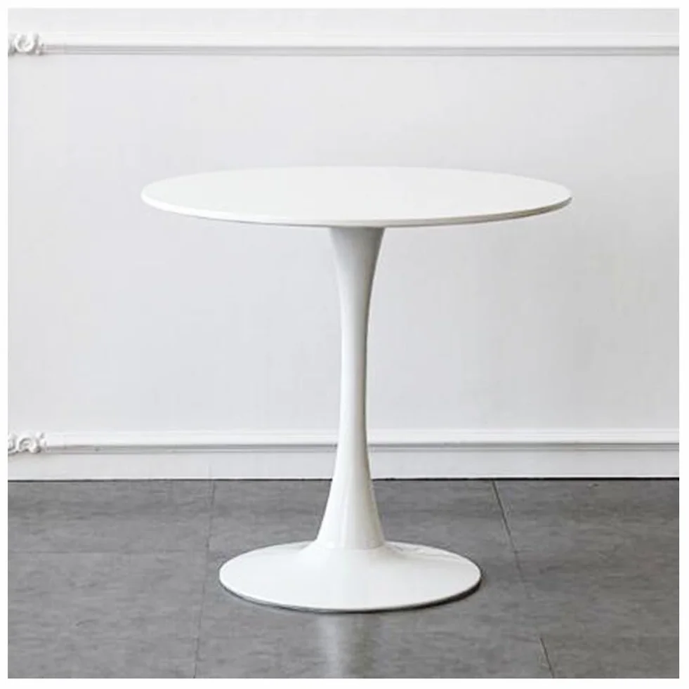 Nowoczesny okrągły stół jadalny 50/60/70/80/90 cm biały MDF Top Design cokół mały stół kuchenny i jadalnia stylowe meble do salonu