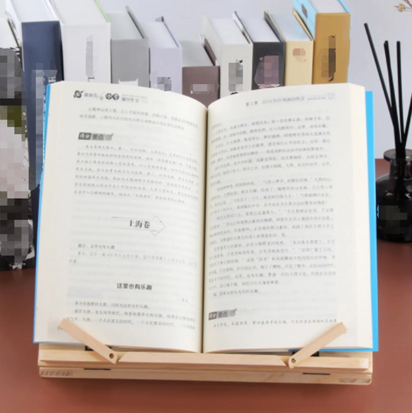 Stojak do Czytania Dekoracja Kuchni Wiejskiej Drewniana Półka Na Książki Z Przepisami Składany Stojak Tablet Podręcznikiem Stojaki na Książki(Wooden page clamp)