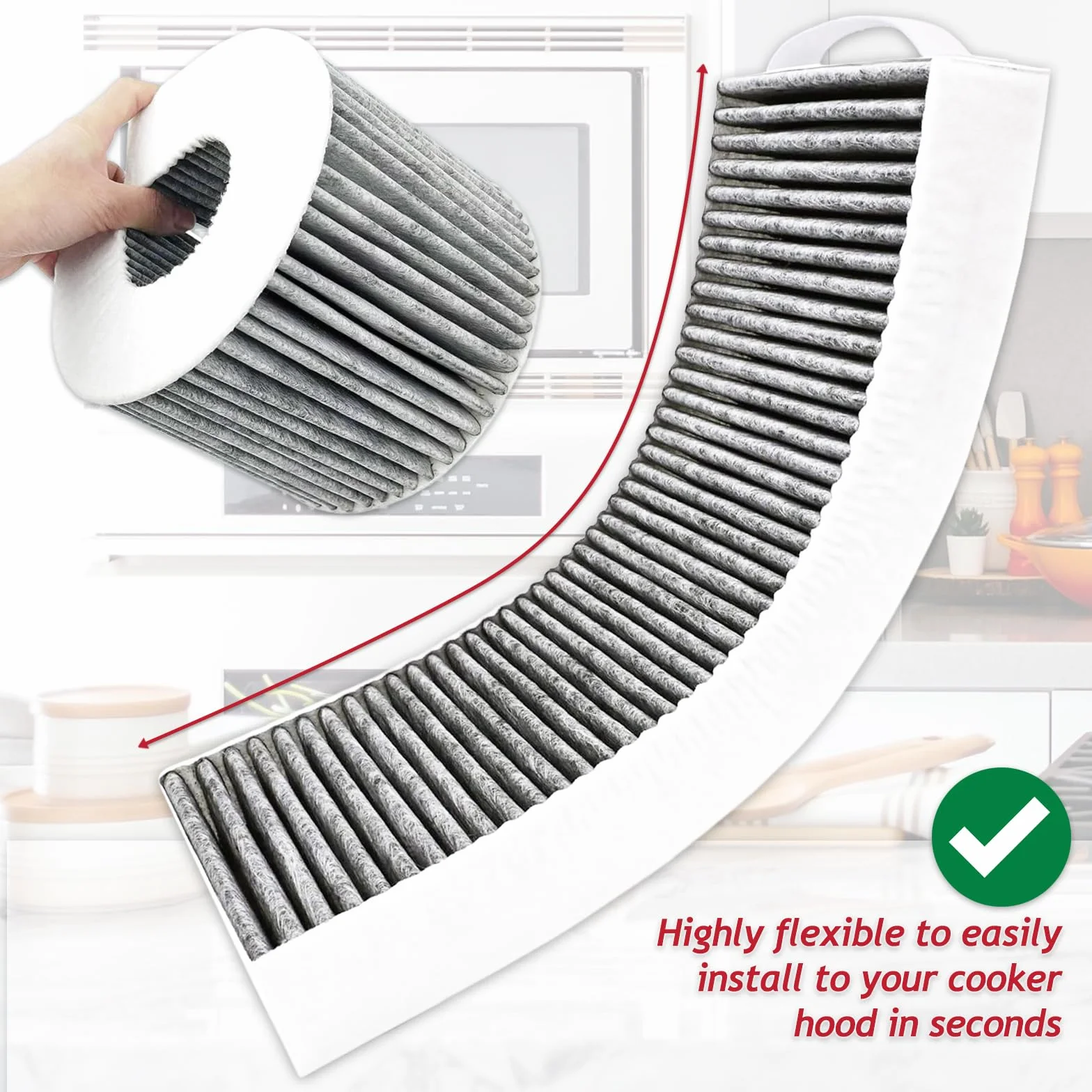 SPARES2GO Filtr z węglem aktywnym do okapu kuchennego Bora Pure M S X PURA PUXA PURU PUXU (PUAKF, zestaw 2 filtrów)