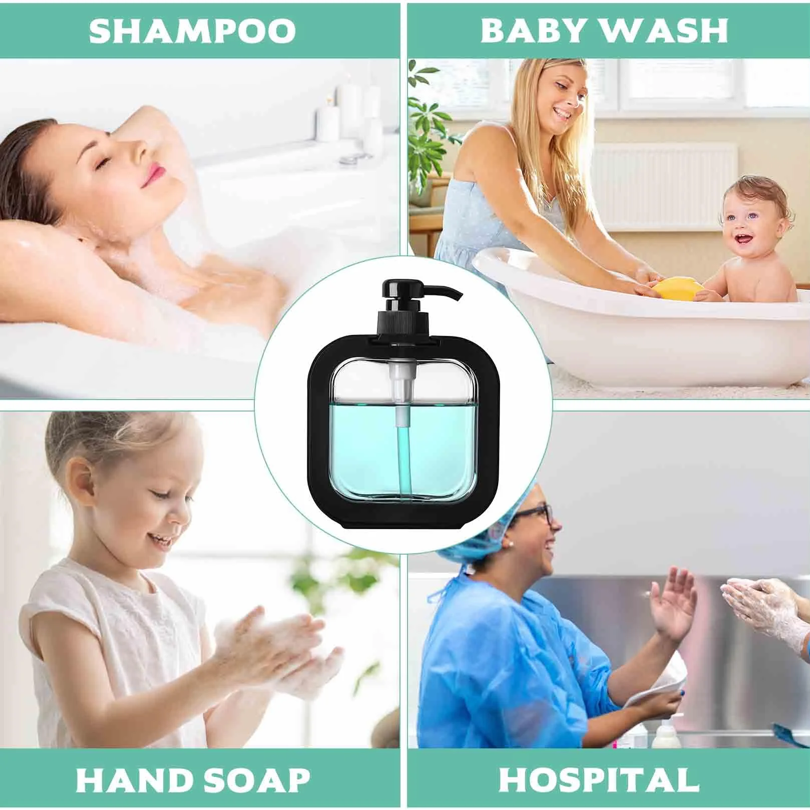 Dozownik czarnego mydła 500 ml 2 szt. butelka z pompką puste plastikowe