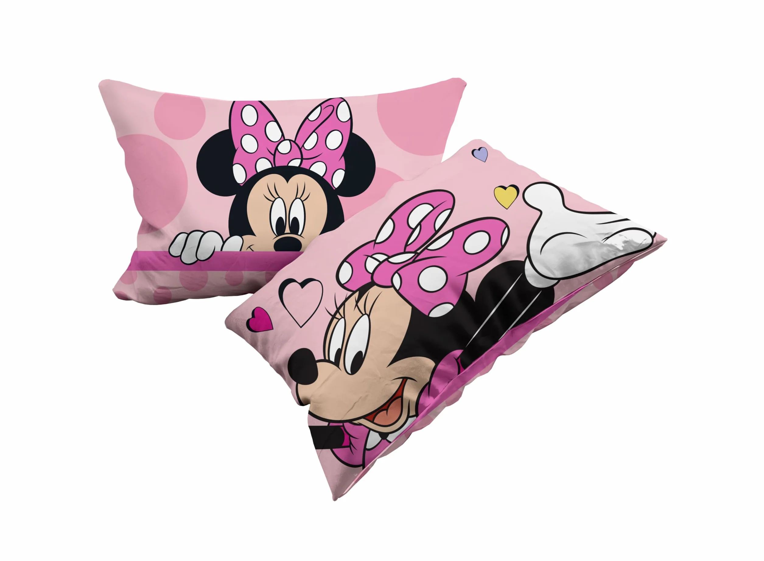 Minnie Mouse Zestaw pościeli na pojedyncze łóżko, komplet pościeli Disneya, prześcieradło wierzchnie, prześcieradło wierzchnie, prześcieradło z gumką, poszewka na poduszkę, różowy, Disney, 100%