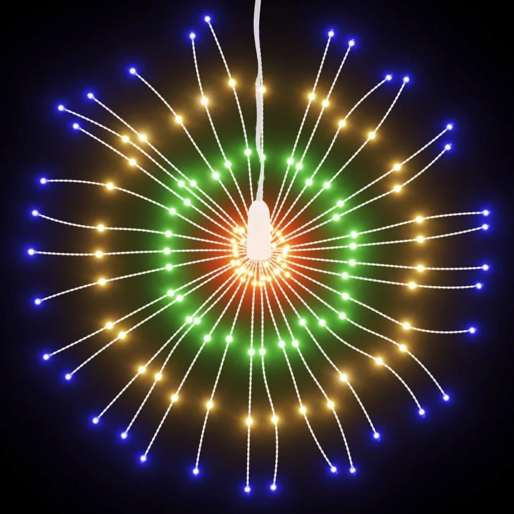 Homgoday Dekoracje świąteczne, dekoracje świąteczne, dekoracje świąteczne na zewnątrz, świąteczne oświetlenie galaktyki 140 diod LED 2 szt. wielokolorowe 17 cm