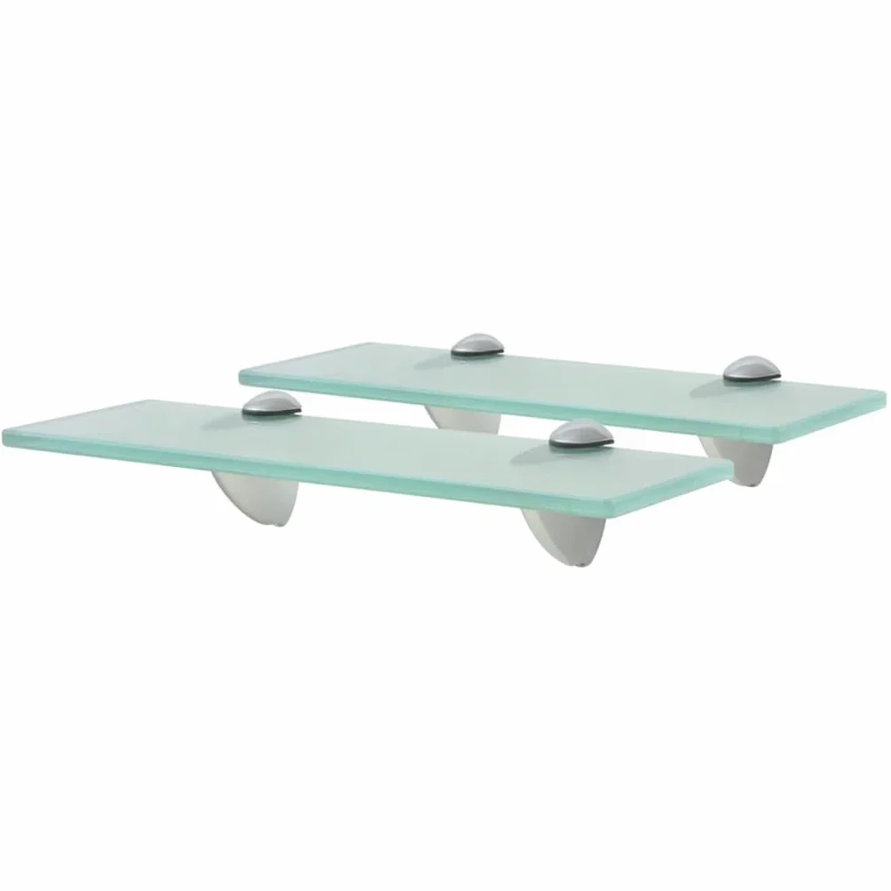 Zestaw 2 półek wiszących, 30 x 10 cm, szkło bezpieczne o grubości 8 mm, montaż ścienny, uchwyty ze stopu cynku, przezroczyste, do łazienki, sypialni, salonu, uniwersalne regały ścienne