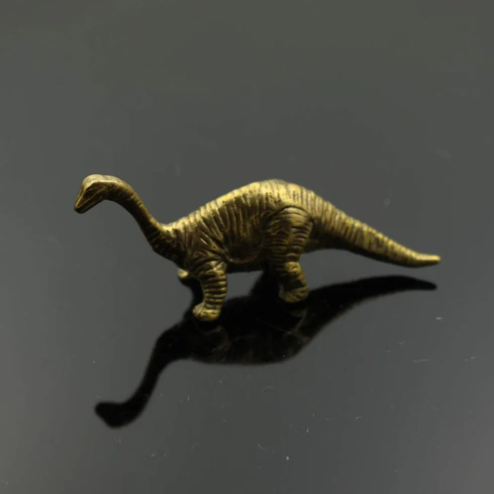 Mosiądz jurajski dinozaur mini ozdoby na biurko do salonu miedziana statua dinozaury zwierzę rzeźba herbata zwierzę domowe dekoracja figurki prezenty