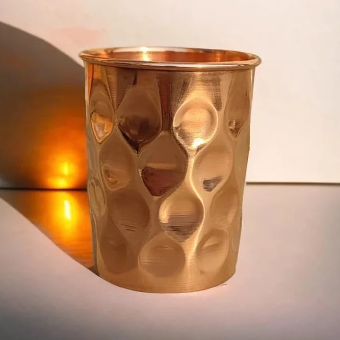 FK-DISPENSER-DG-4L Handmaded Copper Dozownik Garnek Matka z kranem 2 Diamentowe Szklanki Kubek i Zestaw 4 Litry