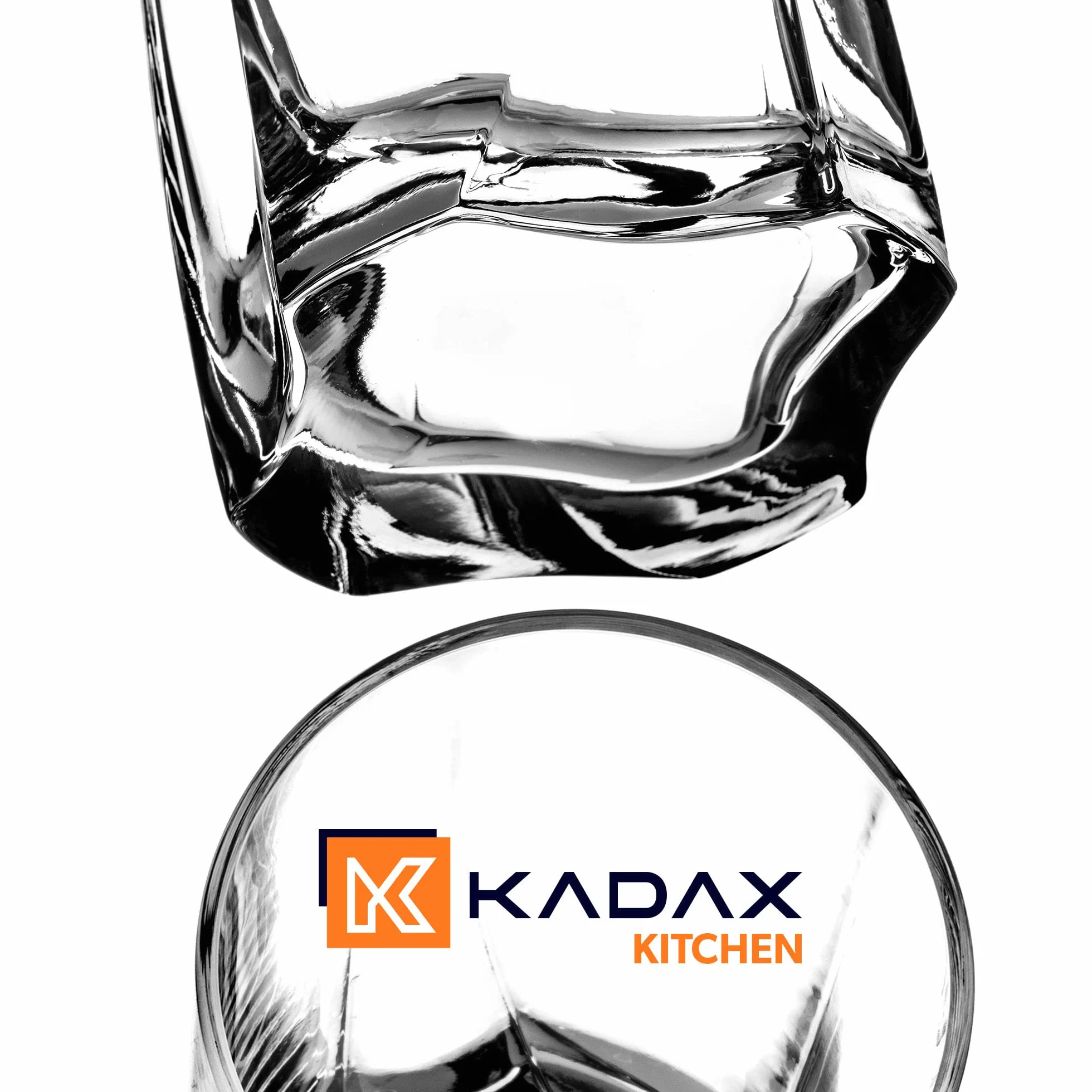 KADAX Zestaw 6 szt. Szklanki wysokie żłobione 380 ml do wody, soku i drinków oferują pewny chwyt dzięki żłobieniu, a grube ścianki zwiększają wytrzymałość.