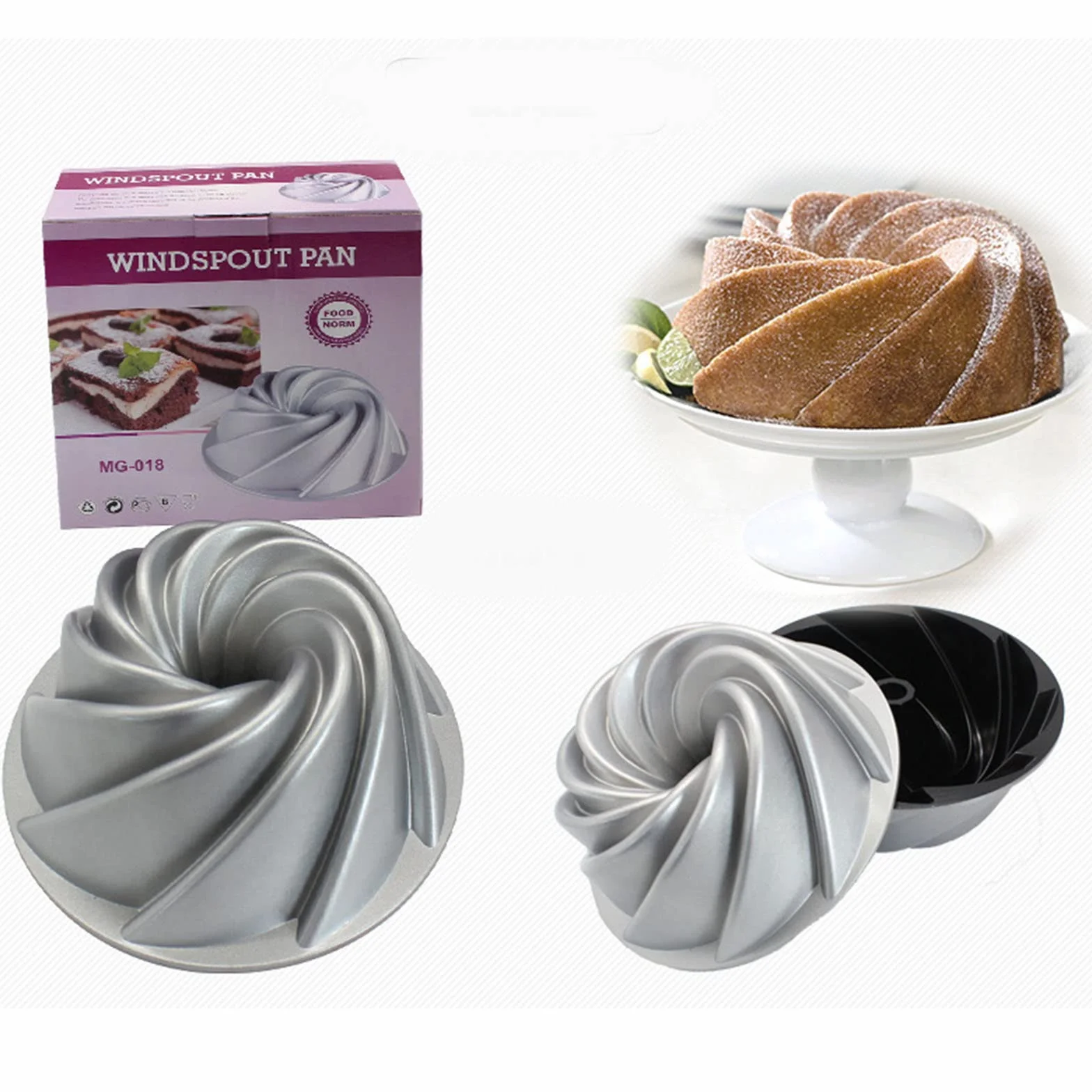 Odlewana aluminiowa blacha z karbowaną rurką powłoka nieprzywierająca do łatwego uwalniania pieczenia nieprzywierająca patelnia do patelni kuchennych do pieczenia