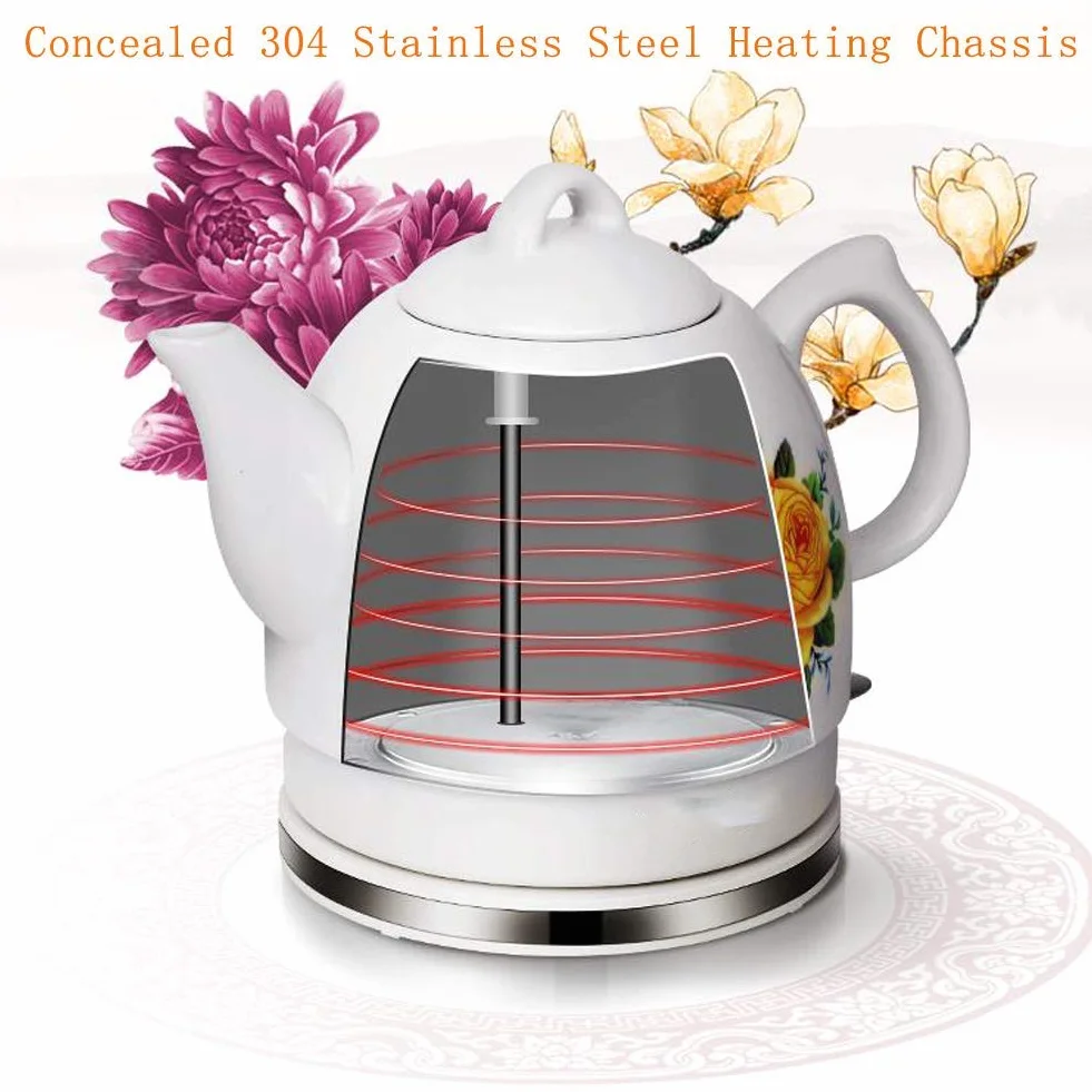 Czajnik ceramiczny Czajniczek - Dzbanek ze stali nierdzewnej 1,2 l w stylu retro, bezpłatny, automatyczne wyłączanie, szybkie gotowanie 1350 W Woda do herbaty, kawy, zupy, płatków owsianych -