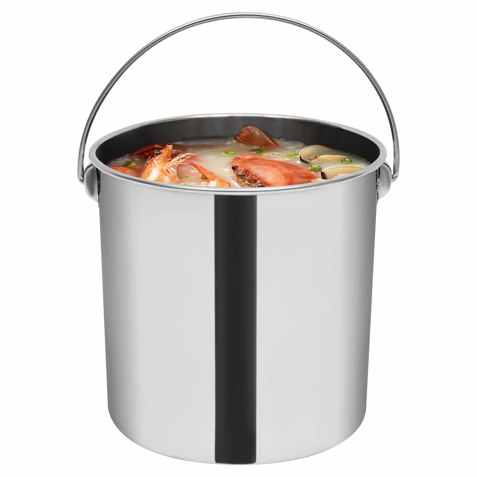 Kosz ze stali nierdzewnej przeznaczonej do kontaktu z żywnością, 20 l, z pokrywką, wykonany ze stali nierdzewnej 304, wzmocnione dno, do kuchni i gastronomii, do przechowywania żywności
