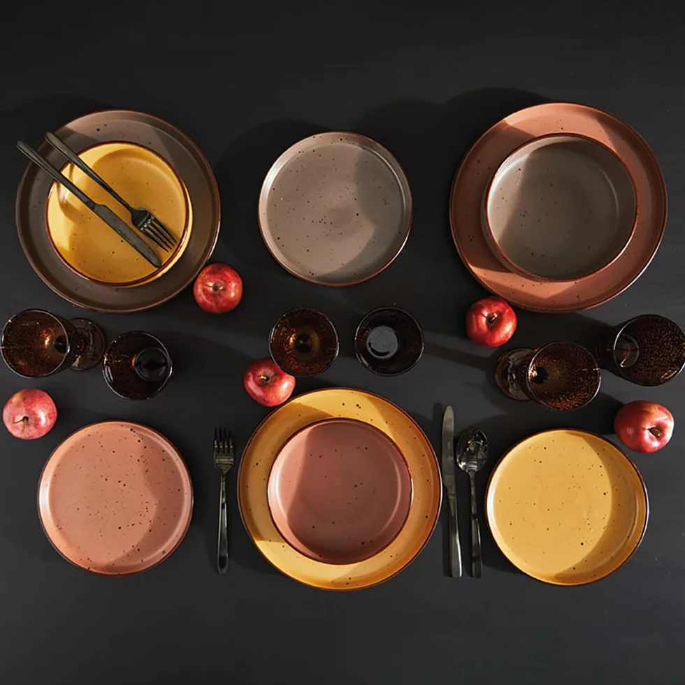 Tognana Brugia żółty ochra 18-częściowy zestaw naczyń dla 6 osób, Stoneware, żółta ochra