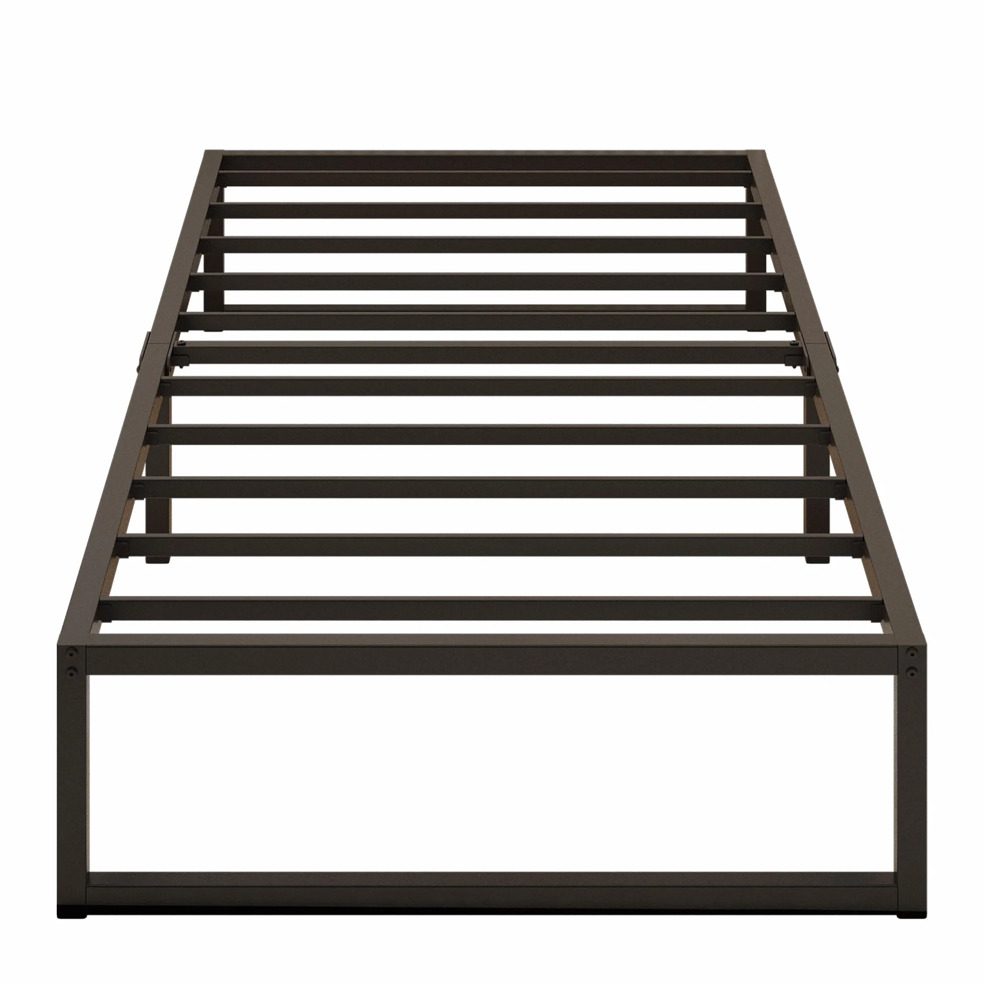 Yicensen Metalowe łóżko 90 x 200 cm ze stelażem metalowym, wysokość 35 cm, rama łóżka, łóżko pojedyncze, stabilny, łatwy montaż, czarne | Nośność 350 kg, wysokość 36 cm, cichy, łatwy montaż, nóżki antyderapants, czarne