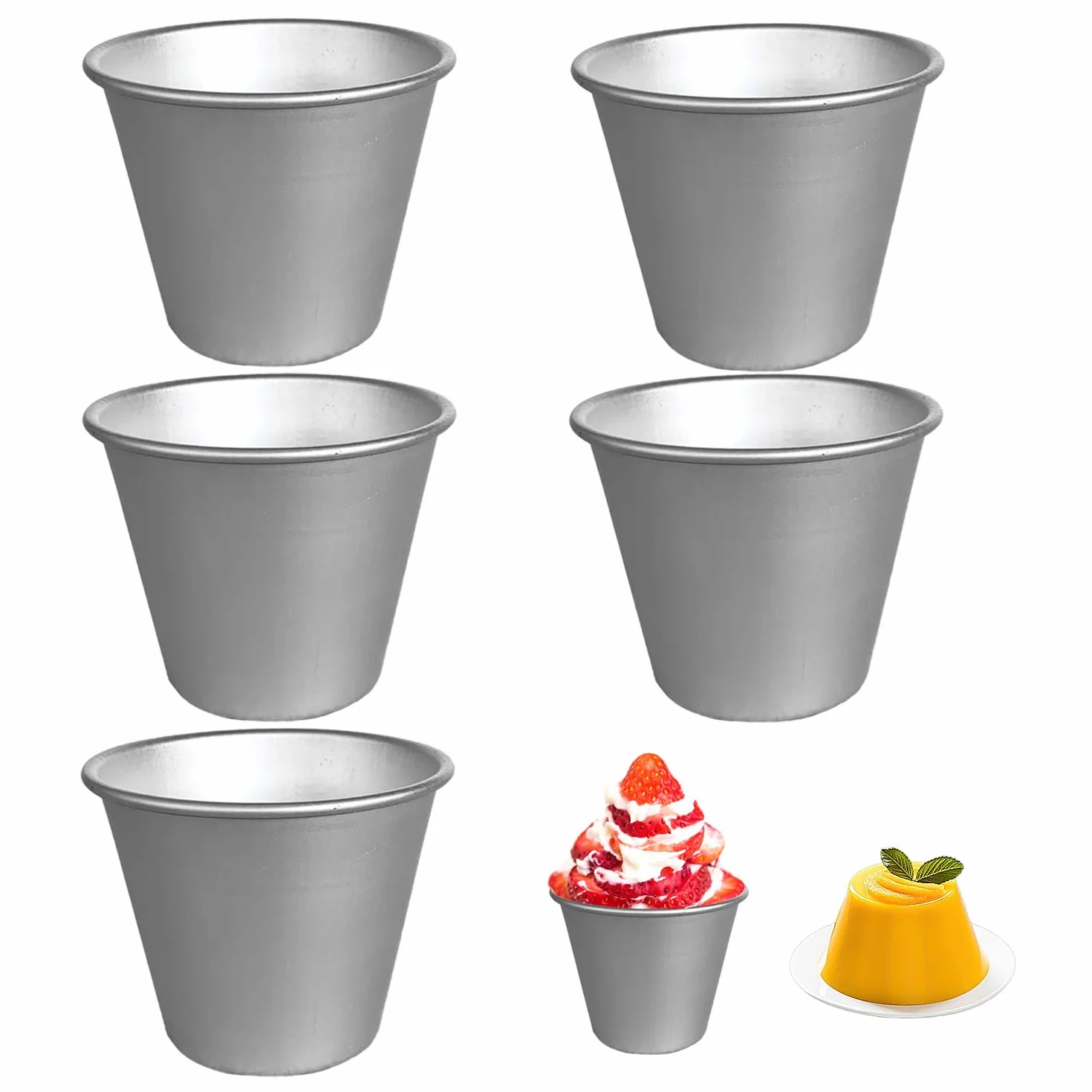 5 sztuk foremek do puddingu, galaretki, nieprzywierające formy do ciast, niezależne foremki do pieczenia, mini talerze do puddingu, odpowiednie do pieczenia i robienia deserów.
