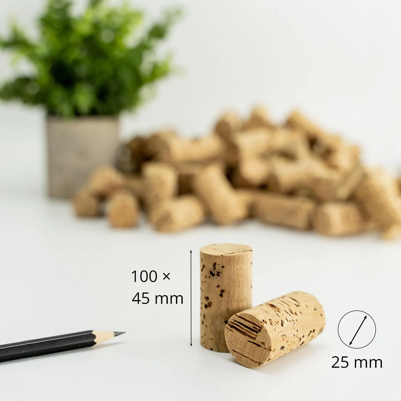 Weinkorken, wino, naturalne korki do rękodzieła i dekoracji, 100 sztuk, średnica 2,5 cm, długość 4,5 cm, Ø 2,5 cm, długość 4,5 cm