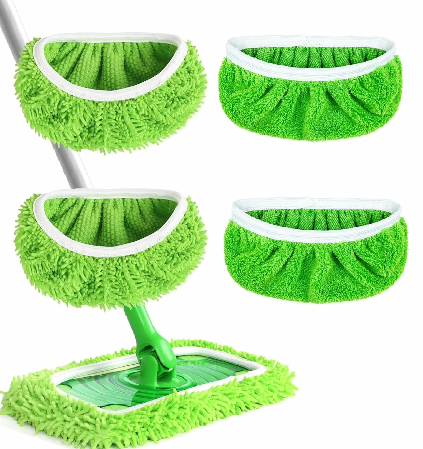 Podkładki do mopa z mikrofibry wielokrotnego użytku, nadające się do prania, kompatybilne z wkładami Swiffer Sweeper, suche ściereczki do zamiatania, zamiennik głowicy mopa, do czyszczenia w