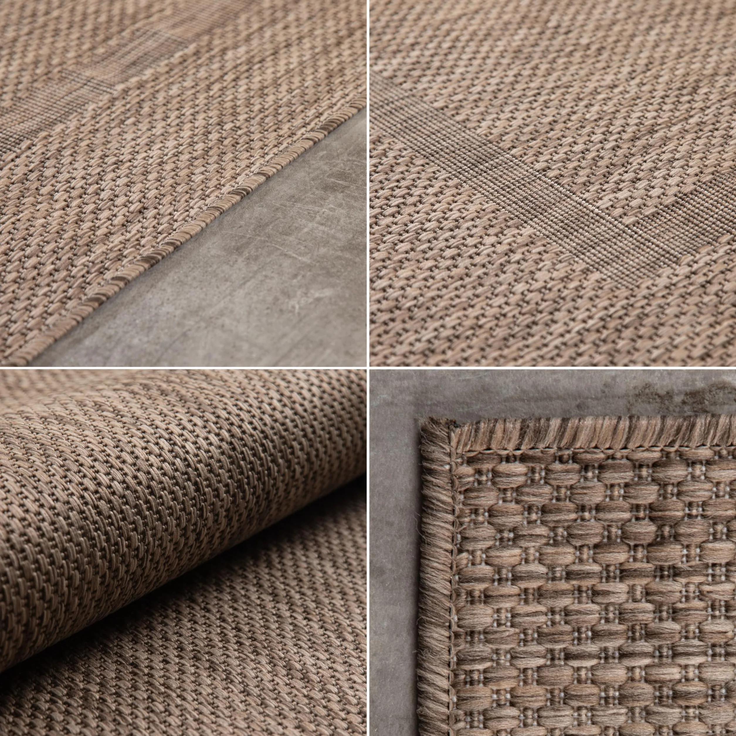 Carpettex dywan do użytku na zewnątrz, odporny na warunki atmosferyczne, 200 x 290 cm, sizalowy wygląd, brązowy - idealny na balkon, do ogrodu, na taras i jako dywan kuchenny - nadaje się do prania