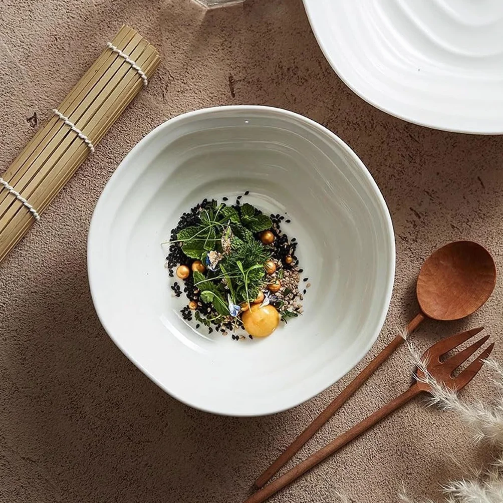 Miski do Ramenu, miska na owoce, miska do zupy, miska na warzywa, ceramiczna sałatka owocowa, restauracja miska na deser miska do sałatki talerze obiadowe (A)