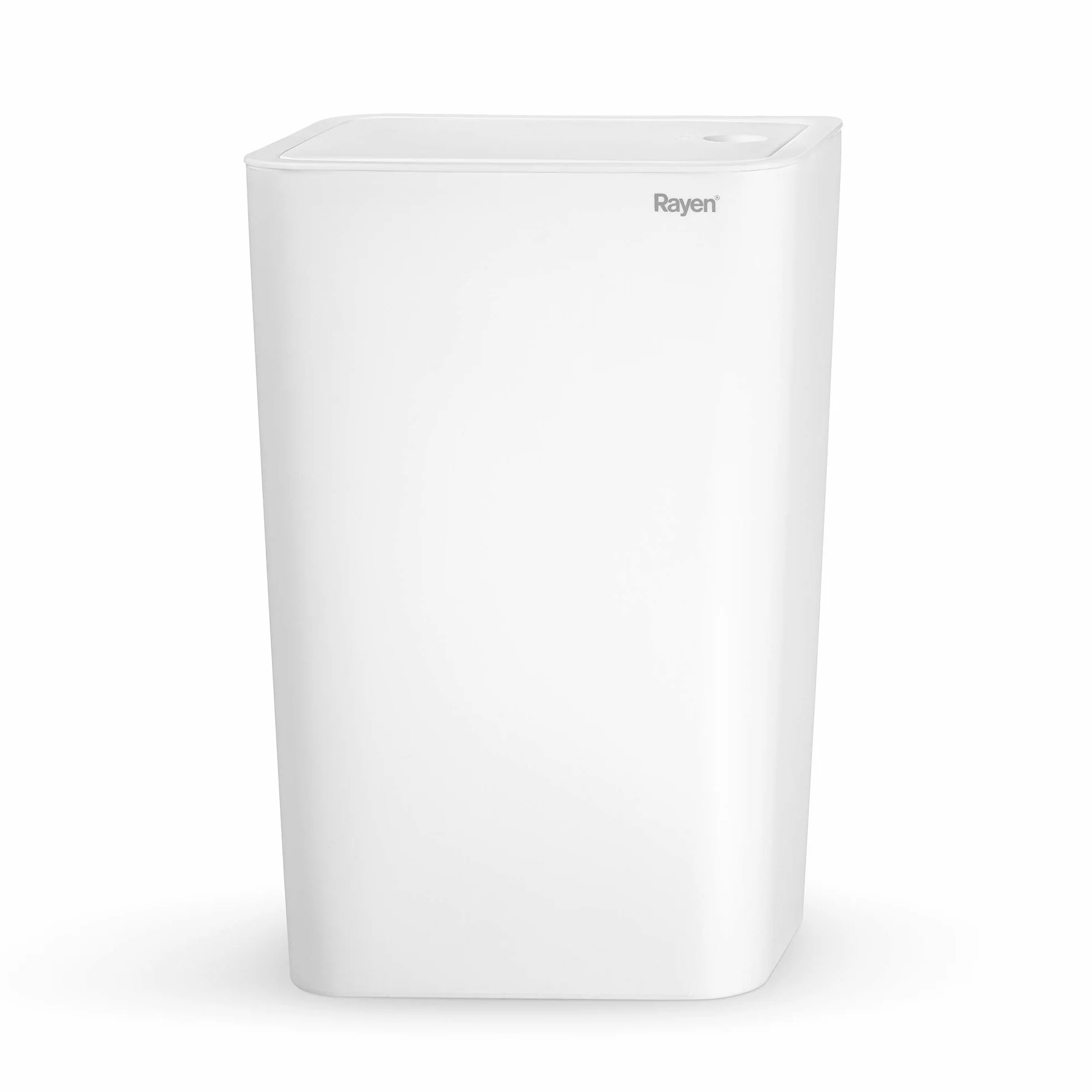 Rayen - Kosz na śmieci z pokrywką ciśnieniową, 9 l, kompaktowy kosz na śmieci do łazienki, kuchni i biura, biały, 22 x 16 x 33 cm, polipropylen