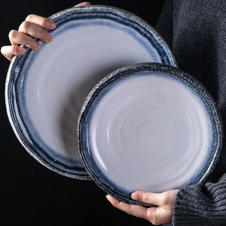 Talerz na przekąski Pojemniki na przekąski Japoński styl Ceramiczny talerz do sushi Kreatywna zastawa stołowa Talerz obiadowy Talerz na warzywa Płaski talerz Talerze deserowe Taler(B)