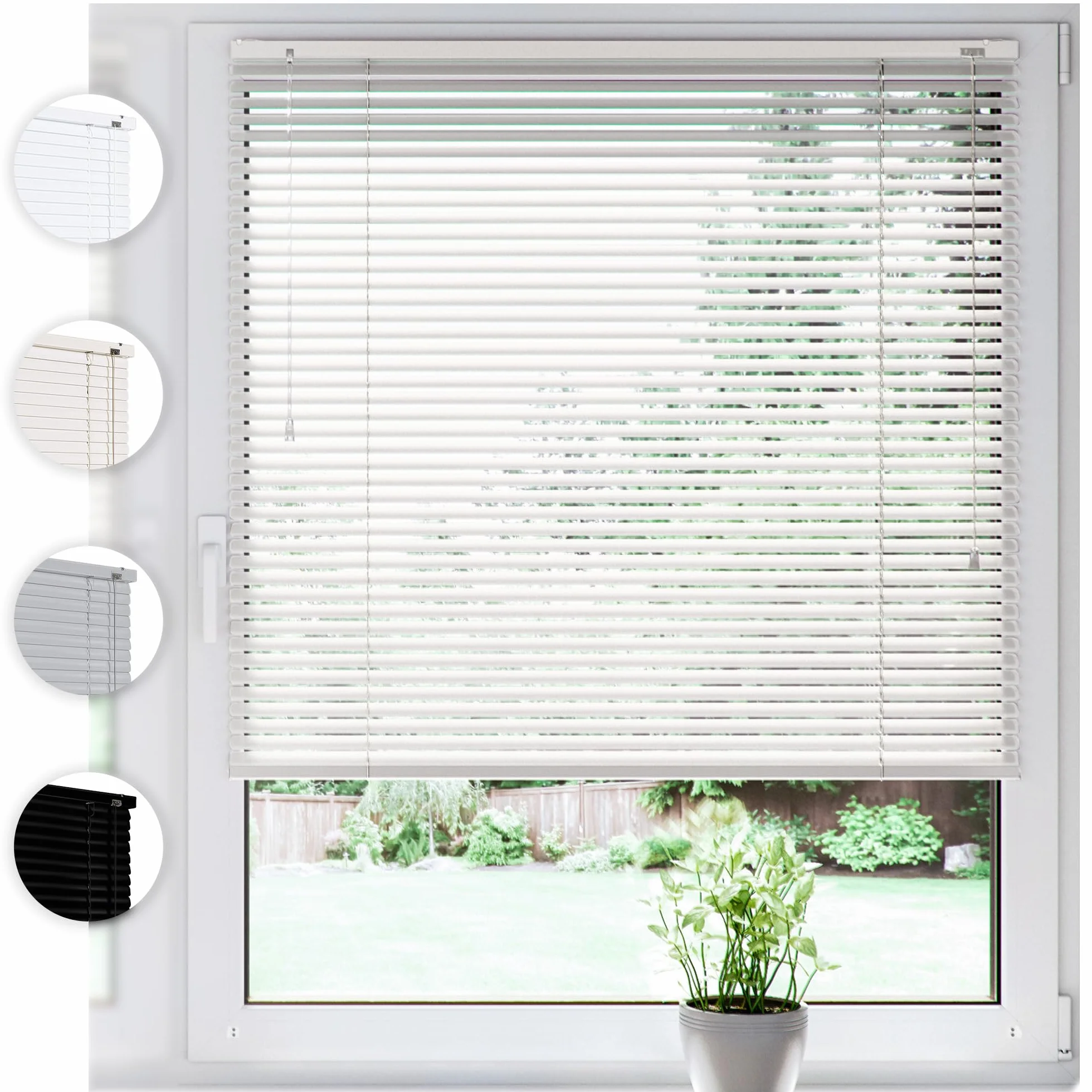 Żaluzja aluminiowa SONELLO wewnętrzna 70cm x 130cm Biała Aluminiowe żaluzje fasadowe Klemmfix bez wiercenia: antyrefleksyjna ochrona wizualna przed światłem i słońcem dla okien i drzwi