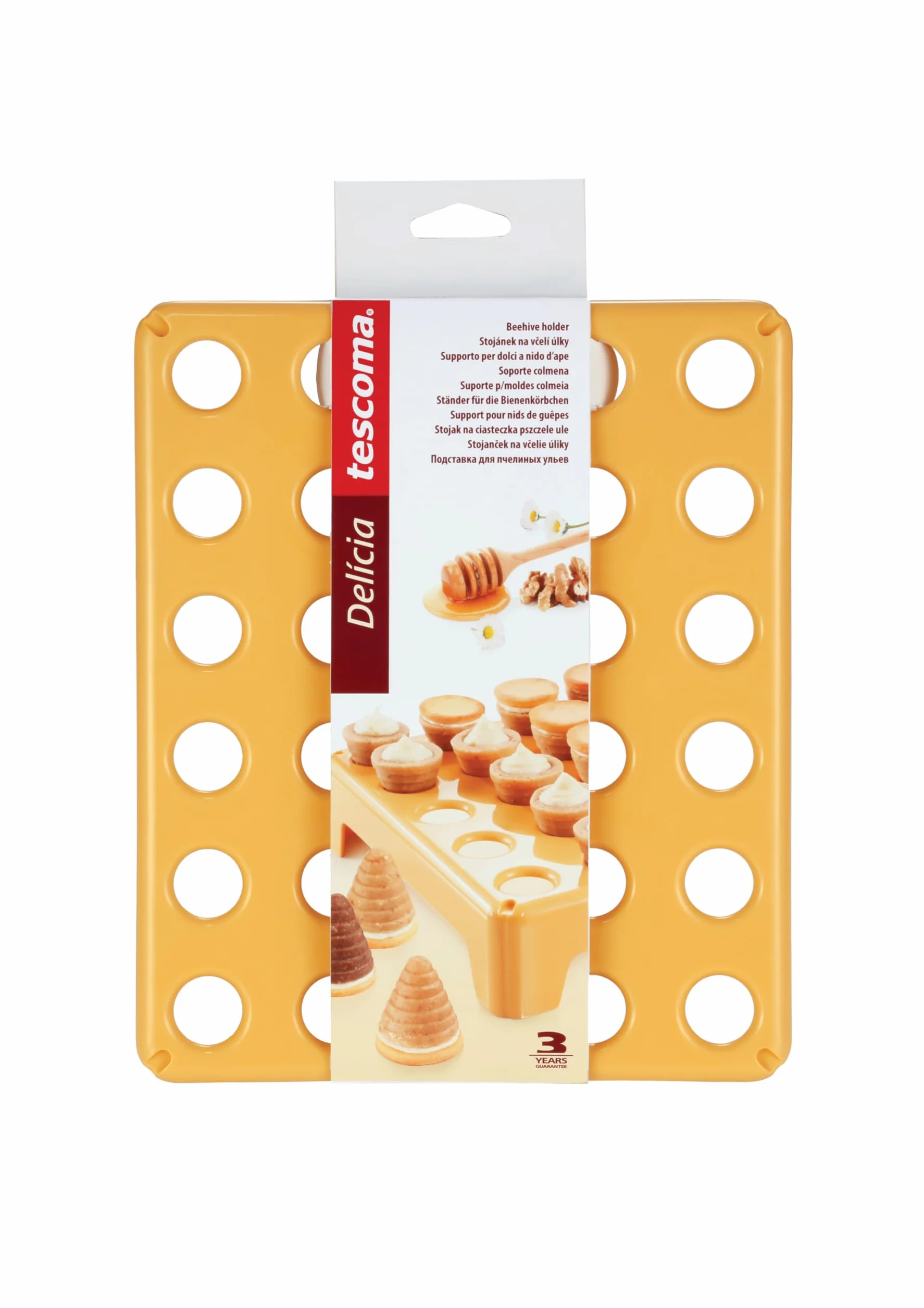 Tescoma 631643 Delicia stojak na ciasto ze wzorem plastra miodu, 24,5 x 20,5 x 5 cm