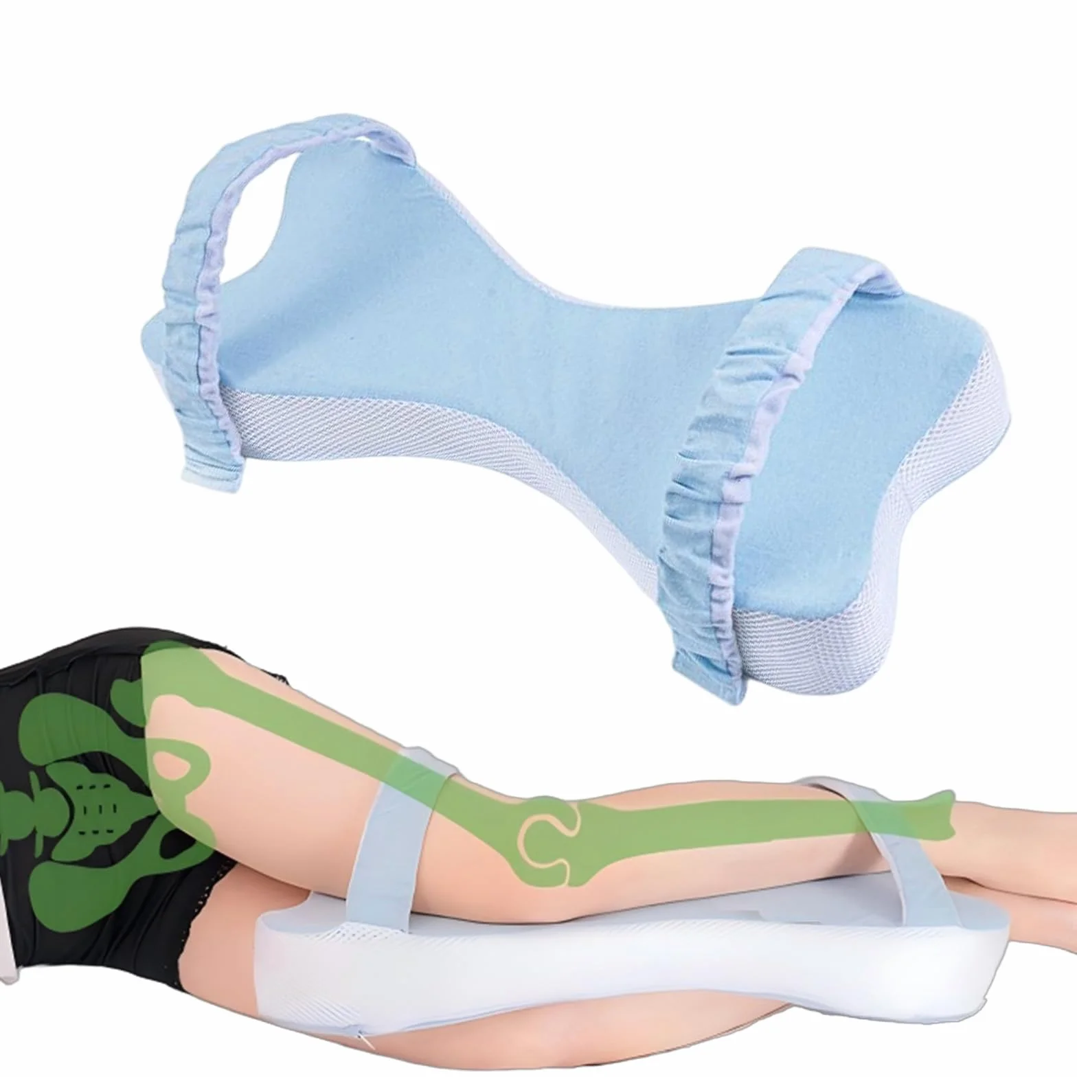 Ortopedyczna poduszka pod kolana z pianki pamięciowej 53 cm plus size
