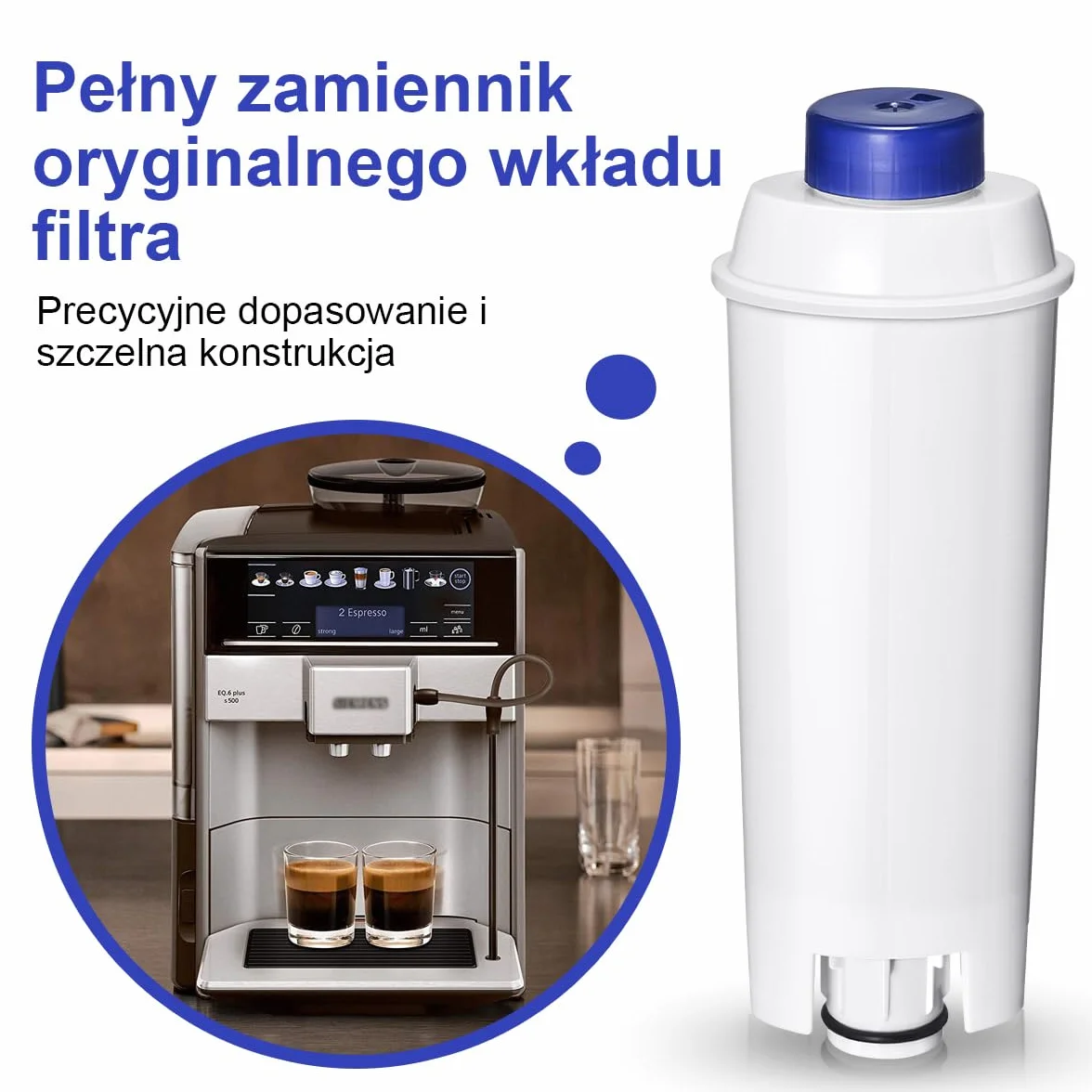Filswa Filtr wody do ekspresu do kawy, zamiennik kompatybilny z serią Delonghi ECAM, Dinamica, Cappuccino System, Magnifica, ETAM Autentica i różnymi modelami Esam, (10)