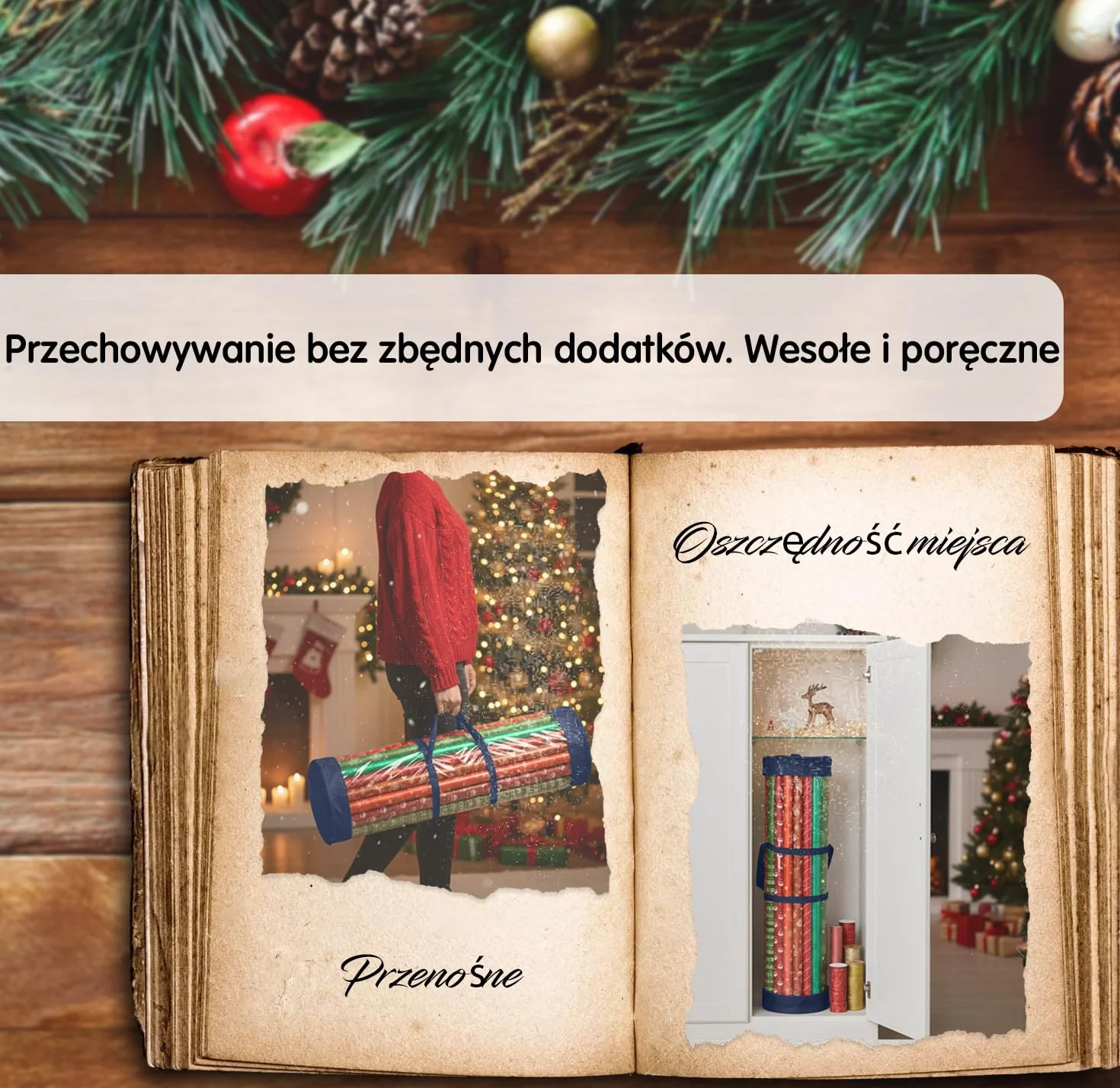 Torba do Przechowywania Papieru Urodzinowego - Cylindryczny Organizer z Zamkiem i Wzmocnionymi Uchwytami - Mieści 18-25 Rolek - Odporna na Rozdarcia Pokrowiec na Papier - od Mobi Lock