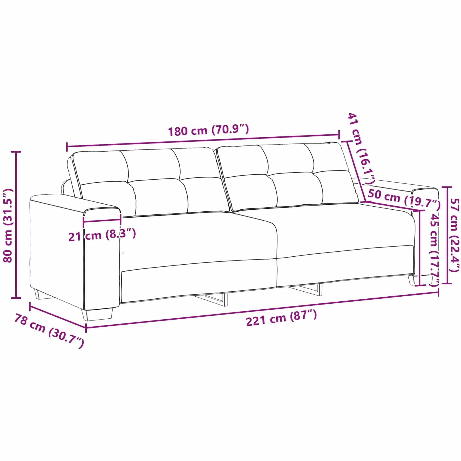 Sofa zestaw 3-częściowy, brązowy aksamit 221 x 80 x 80 cm, nowoczesny mebel tapicerowany, do salonu, lounge, zestaw mebli do siedzenia z fotelami 2-osobowymi i 3-osobowymi, na relaksujące