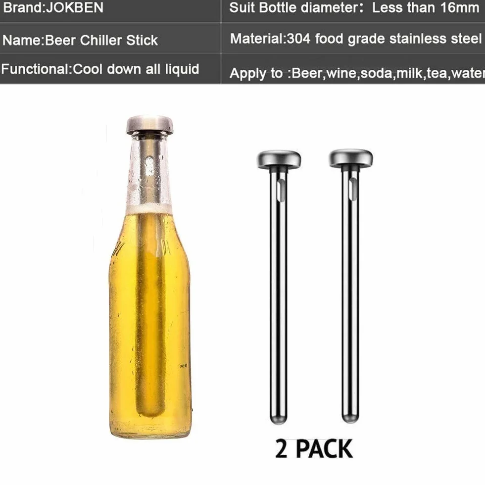 Chłodziarka do piwa ze stali nierdzewnej Stick Drink Bottle Rod Instant Portable Cooling Sticks Merrday ze stali nierdzewnej kubek do warzenia piwa brzeczka Chiller do domu, basenu, plaży i grilla