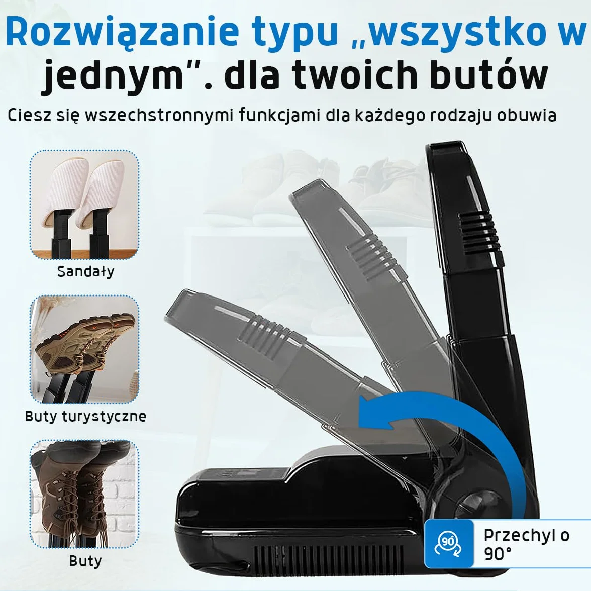 Suszarka do butów Fleau Smart - Ozon/funkcja suszenia - Odświeżacz do butów - Usuwacz nieprzyjemnych zapachów - W zestawie. Kulki zapachowe i szczotka do butów
