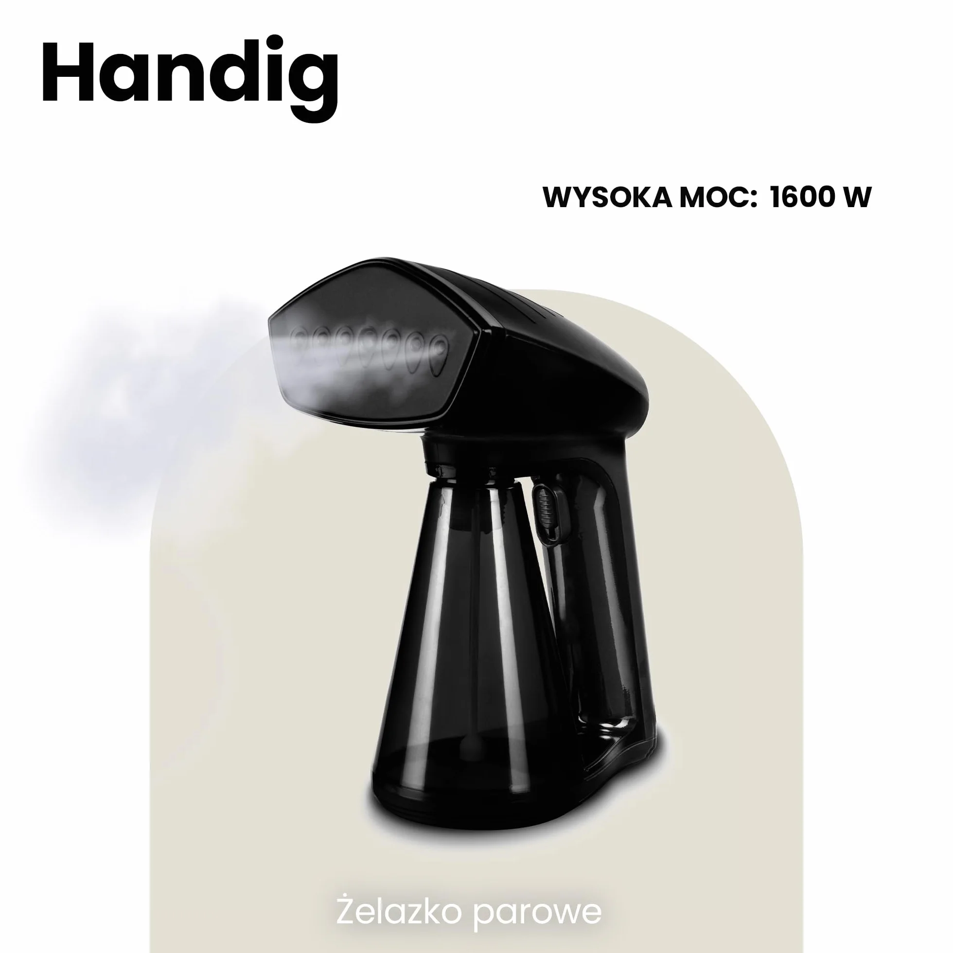 ZEEGMA Handig Parownica (steamer) do ubrań, 1500 W, 40 sekund przygotowania, 30 g/min, przewód - 2,5 metra, możliwość pionowego i poziomego prasowania, praktyczna torba w zestawie