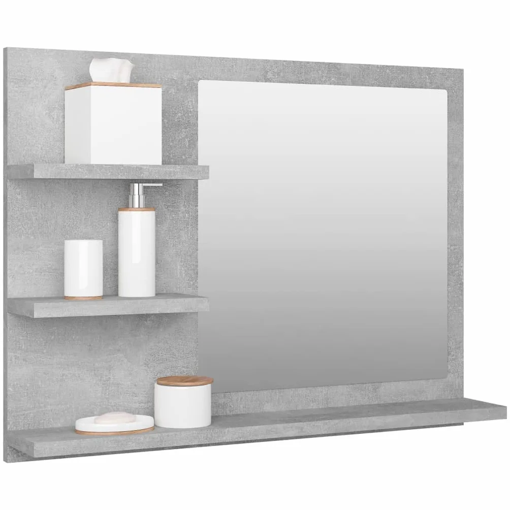 vidaXL Lustro łazienkowe, szarość betonu 60x10,5x45 cm