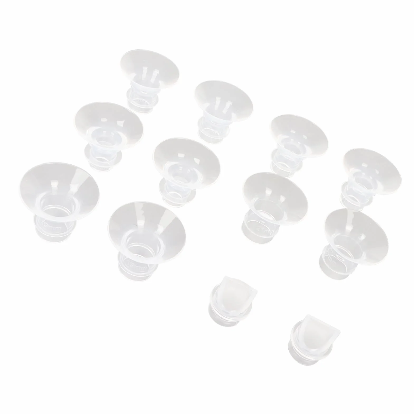 Wkładki Kołnierzowe Laktatora, Uniwersalny Pojemnik na Mleko z Miękkiego Silikonu w 5 Rozmiarach (13 Mm, 15 Mm, 17 Mm, 19 Mm, 21 Mm) 10 Sztuk Zaworu Kaczego Dzioba, Wkładka