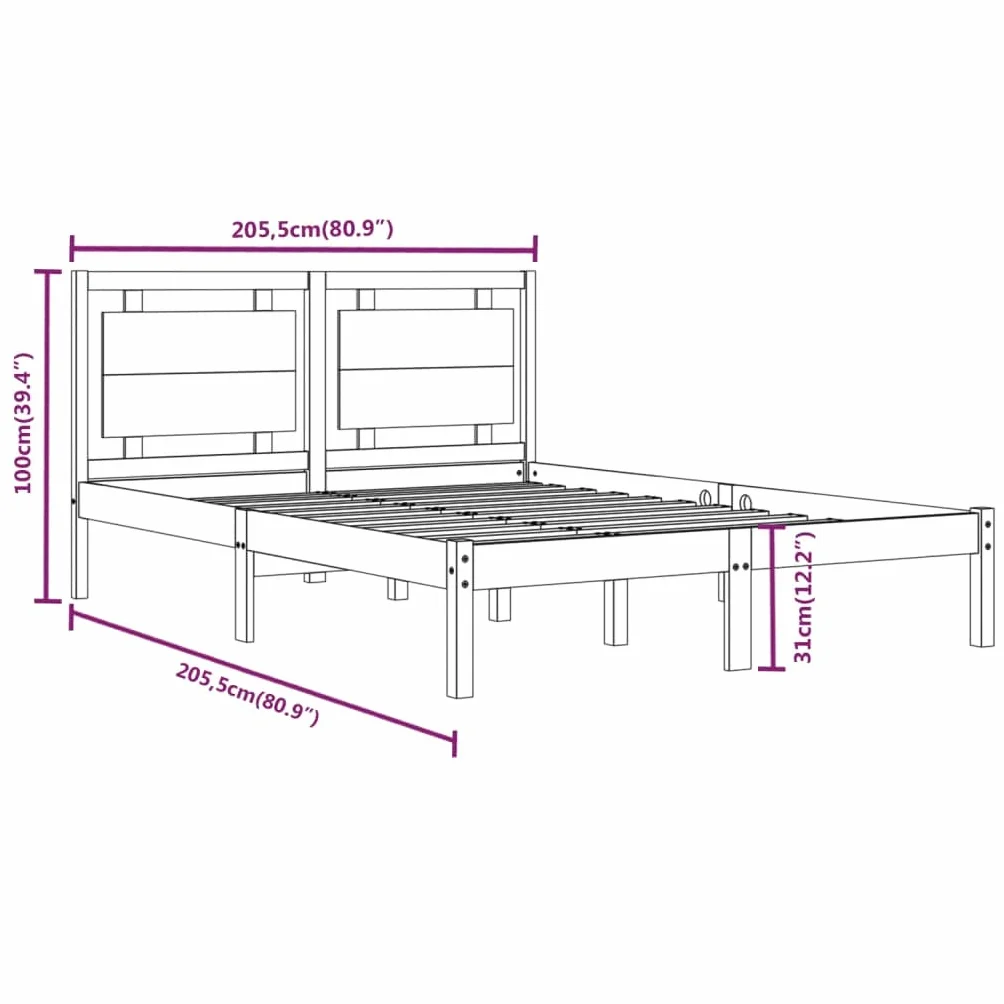 Lite sosnowe klasyczna listwy ze sklejki 200x200 cm biały | Rama łóżka biała lite drewno sosnowe 200x200 cm z zagłówkiem drewniana stelaż