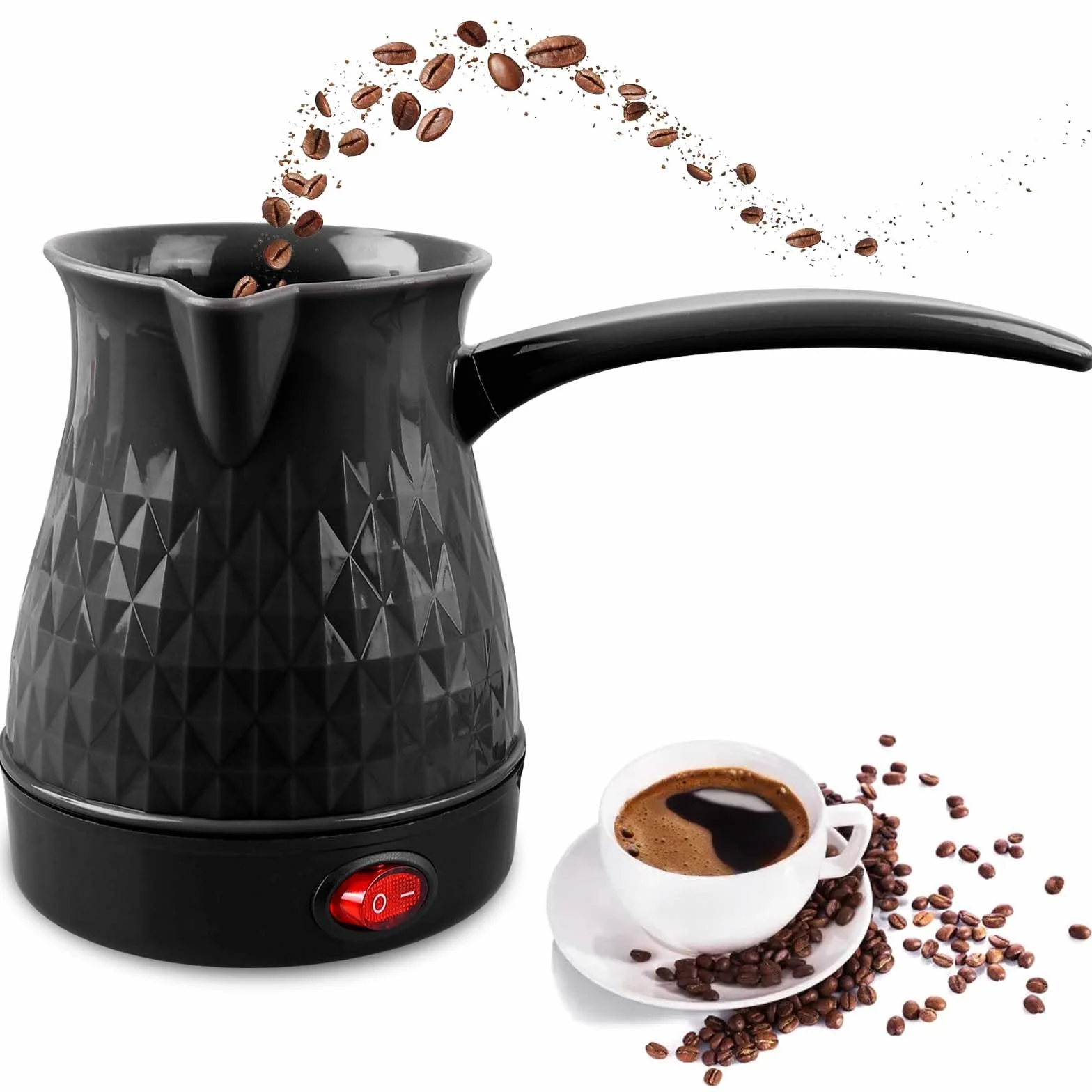Elektryczny dzbanek do kawy, 500 ml, 600 W, elektryczny dzbanek do kawy, nadaje się do prania, elektryczny turecki dzbanek do kawy do domu, biura, mocca i herbaty