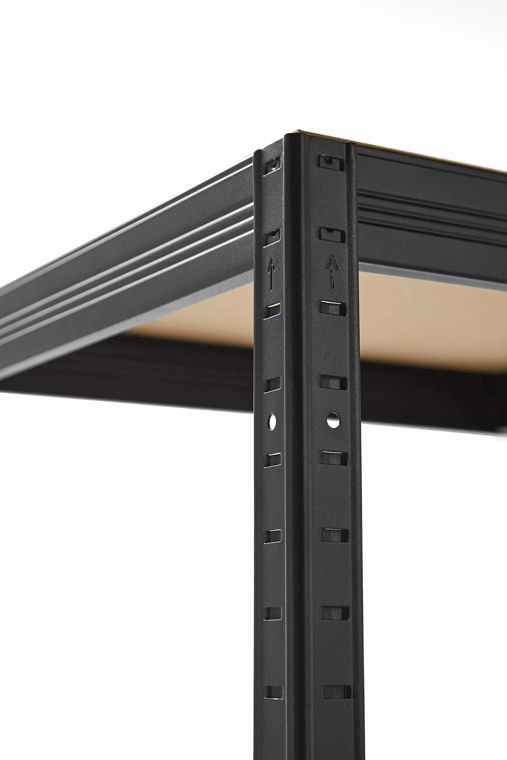KG KITGARDEN Metalowy regał do przechowywania stali w kolorze czarnym i 4 półki MDF, 150x60x30cm