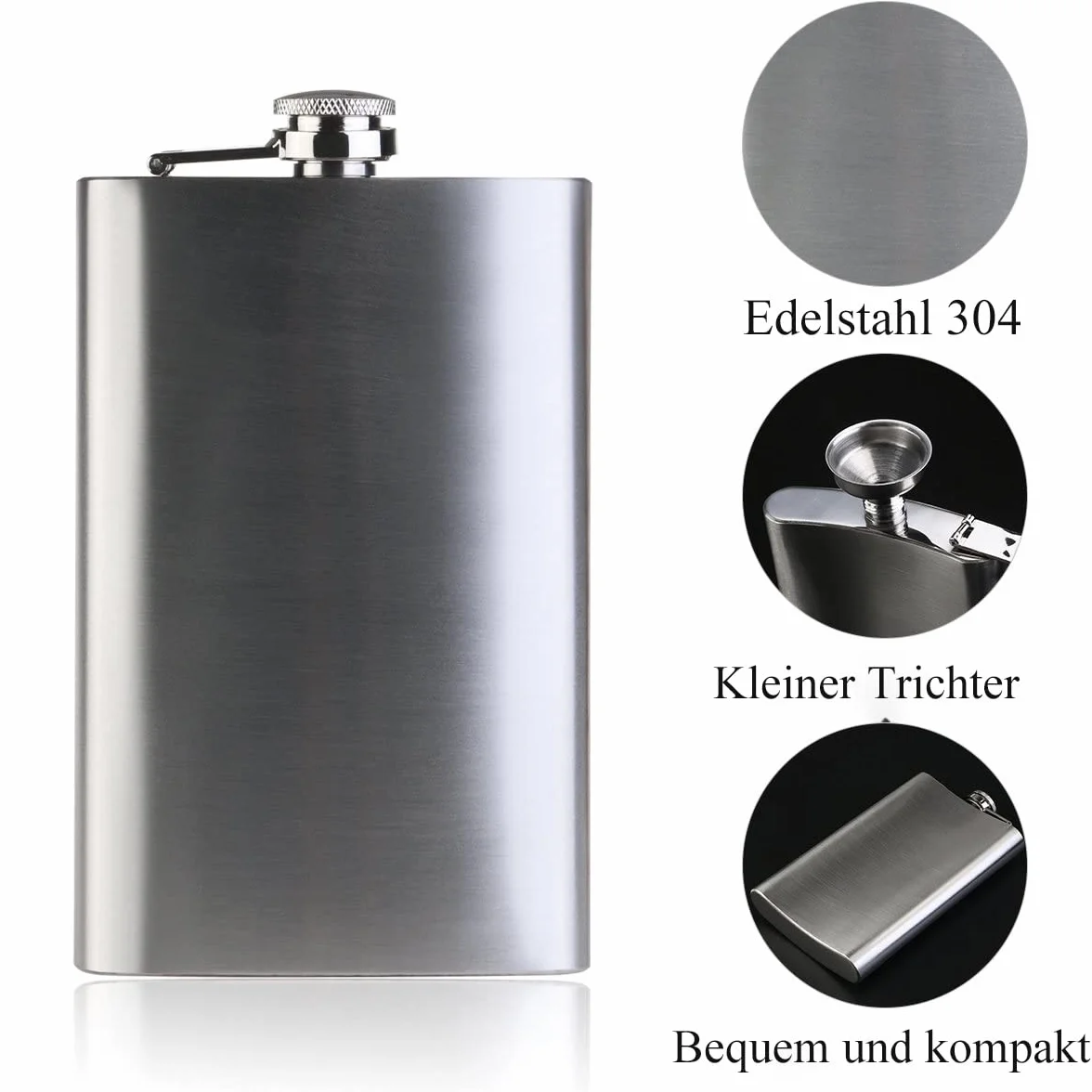 LATRAT 2 x piersiówka i lejek, 8 oz.227 ml, outdoorowa piersiówka na wędrówki, wesele, kemping, wspinaczkę, piknik